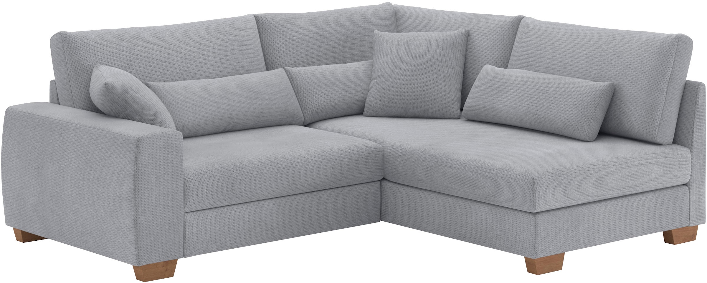 Mr. Couch Ecksofa »Helena L-Form, bis 140 kg belastbar«, mit Taschenfederkern, wahlweise mit Bettfunktion