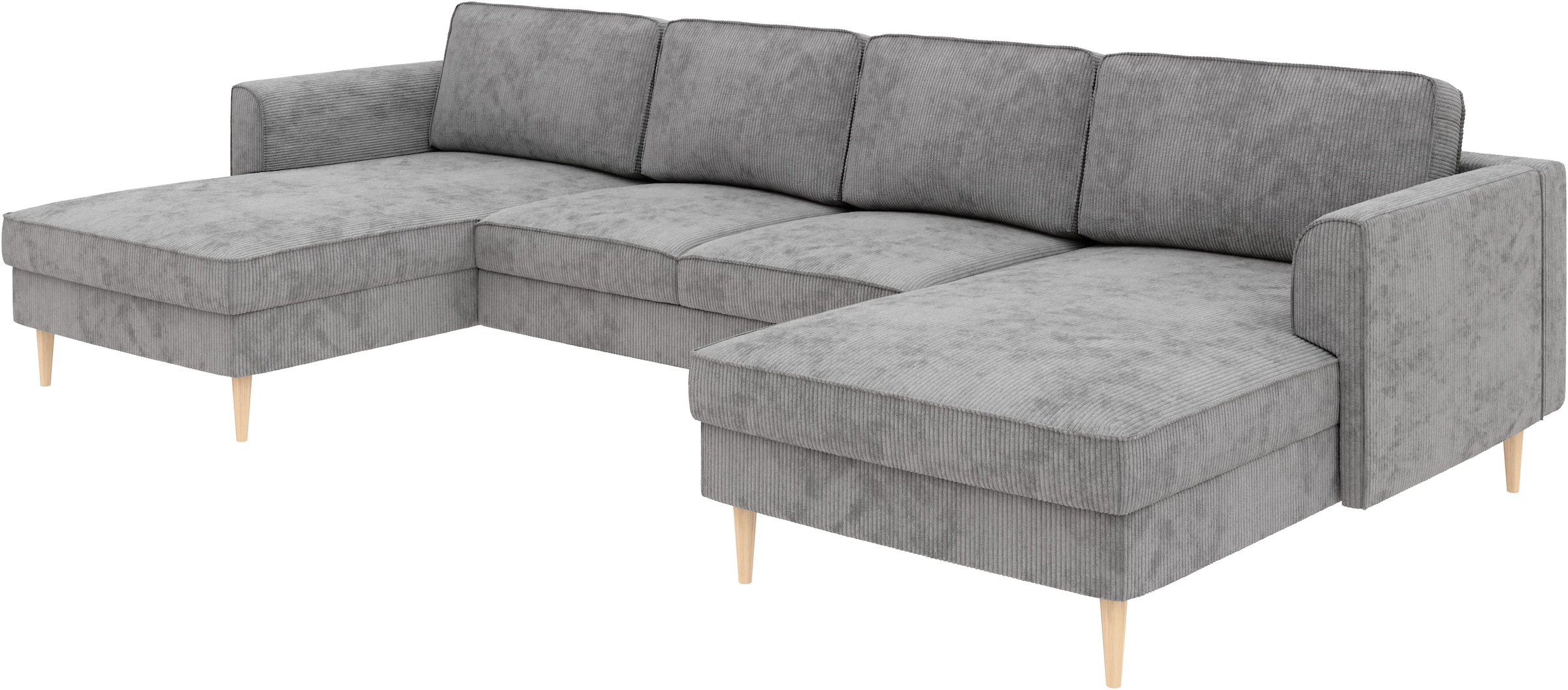 Home affaire Wohnlandschaft »Booster Couch wahlweise mit Schlaffunktion und Bettkasten-auch in Cord«, Sofa in U-Form, Breite 305 cm
