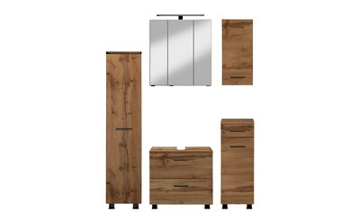 Badmöbel-Set »"Trento", Badezimmer-Set, Hängeschrank, Unterschrank, Midischrank«, (5 St.)