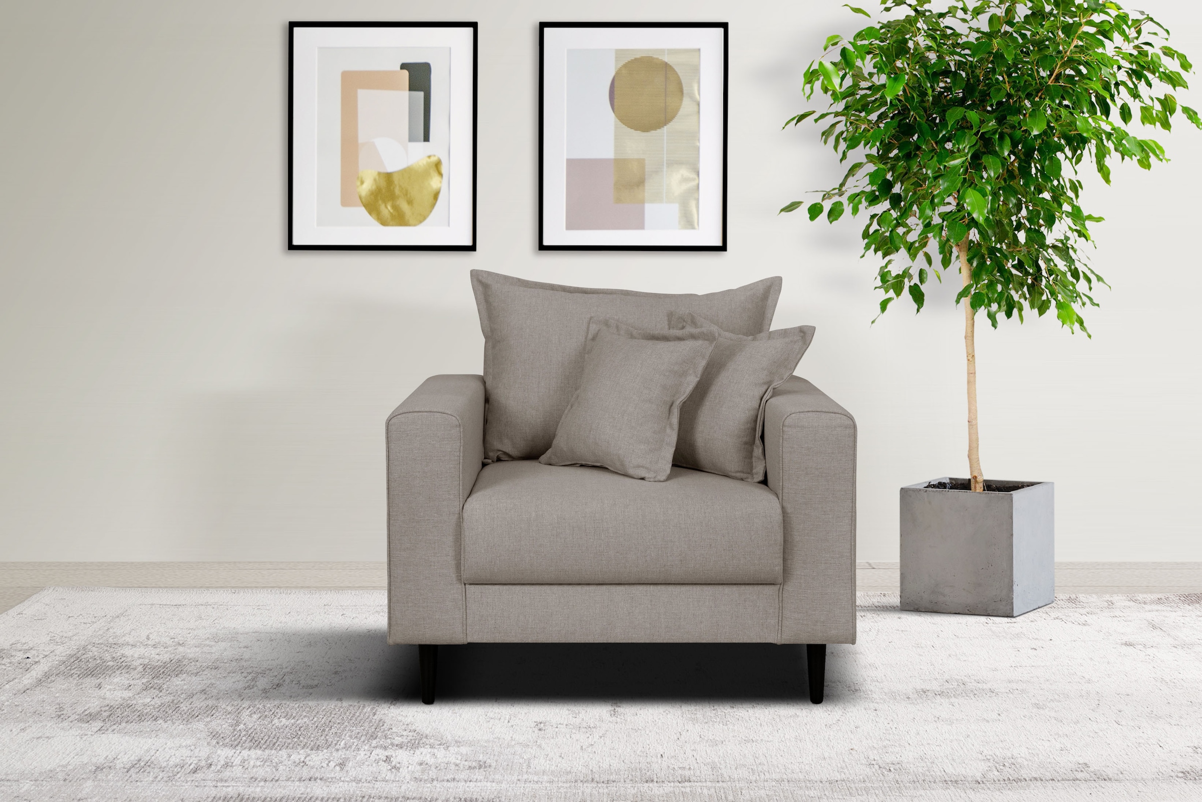 Home affaire Sessel "VEYRAS Loungesessel, Maße B/T/H: 95/84/76 cm", mit Wel günstig online kaufen