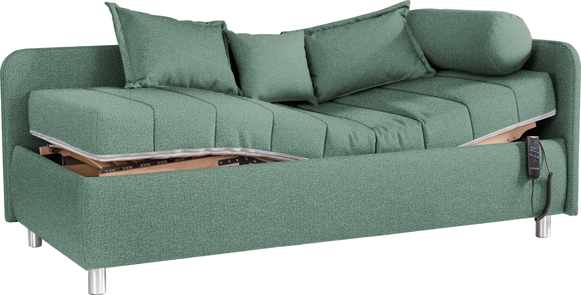 alina Schlafsofa »Kiana«, Liegefläche 90/200 cm oder 100/200 cm, Bettkasten, Zierkissen-Set