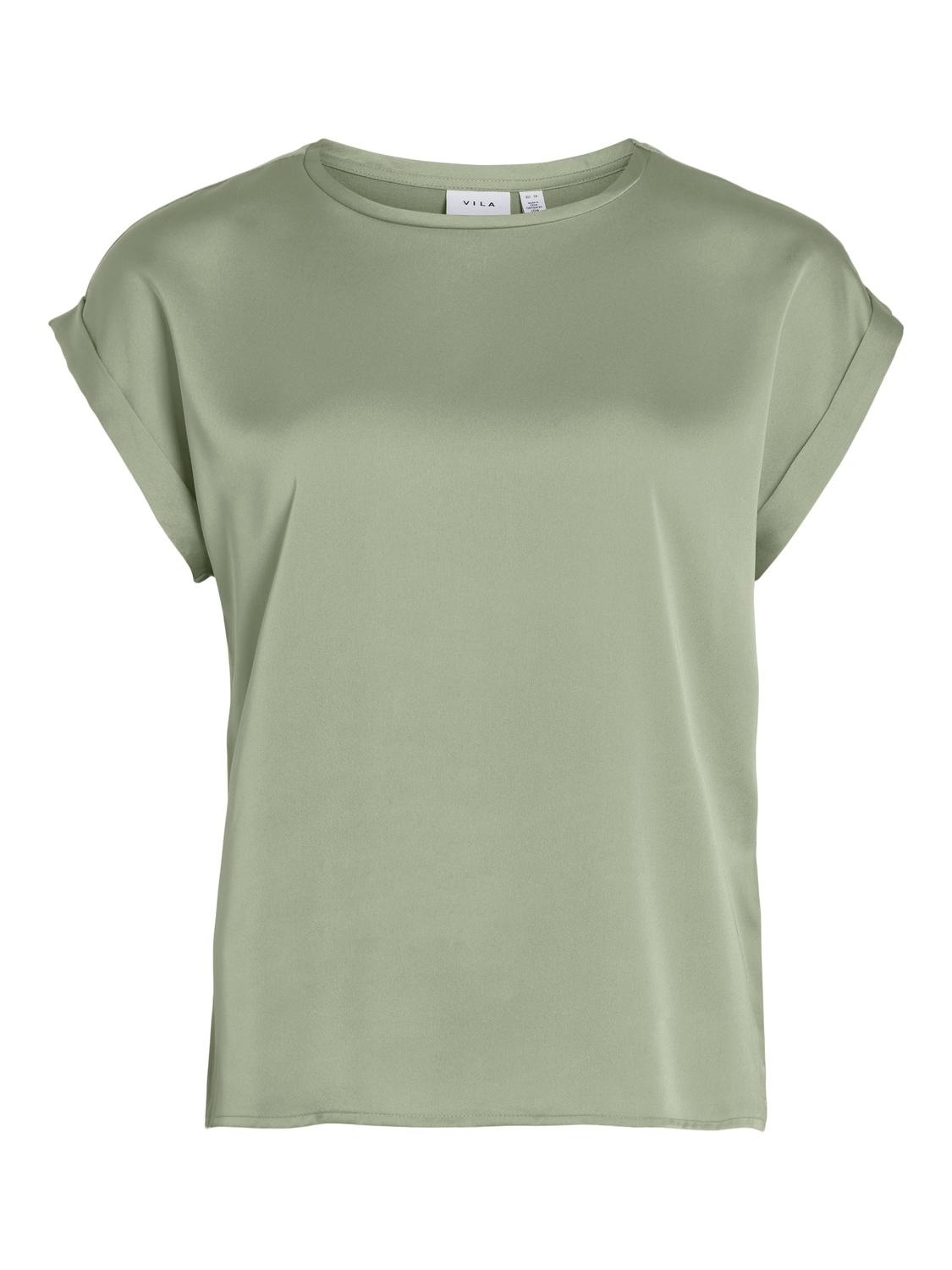 Vila Kurzarmshirt "VIELLETTE S/S SATIN TOP - NOOS", Satin Optik günstig online kaufen