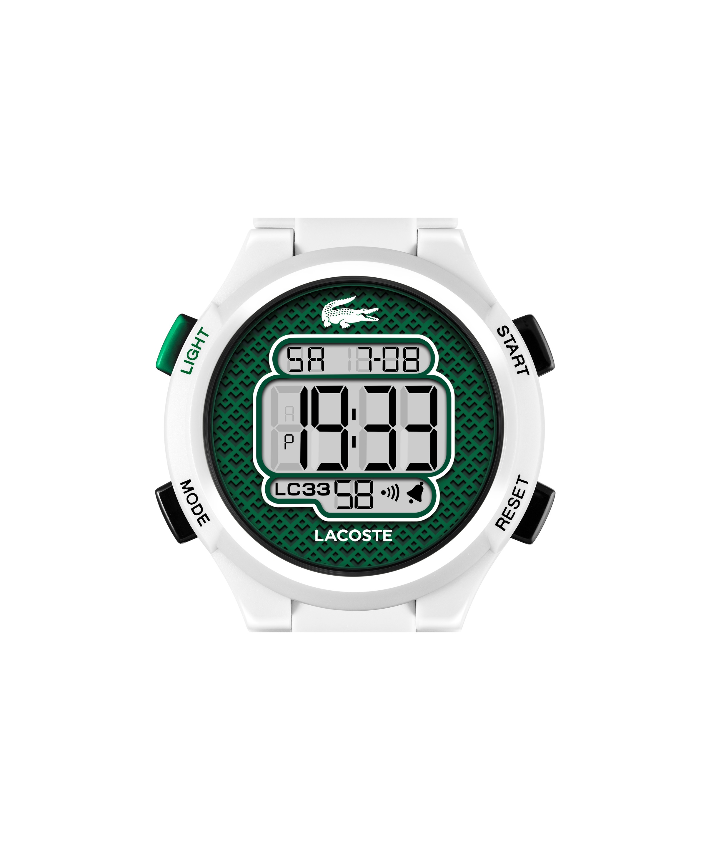 Lacoste Chronograph »LC33«, Quarzuhr, Armbanduhr, Silikonarmband, digital, Tag, Stoppfunktion