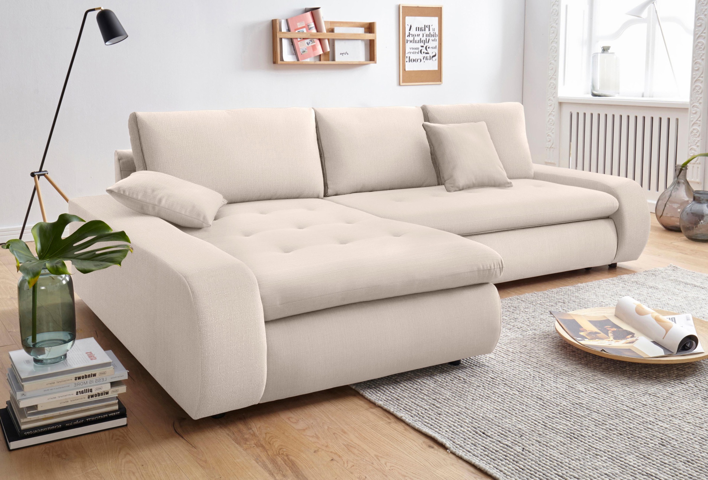 TRENDMANUFAKTUR Ecksofa »Indie II, tolle Detailverarbeitung, bequem und komfortabel im Sitz«, XL und XXL, wahlweise mit Bettfunktion, L-Form