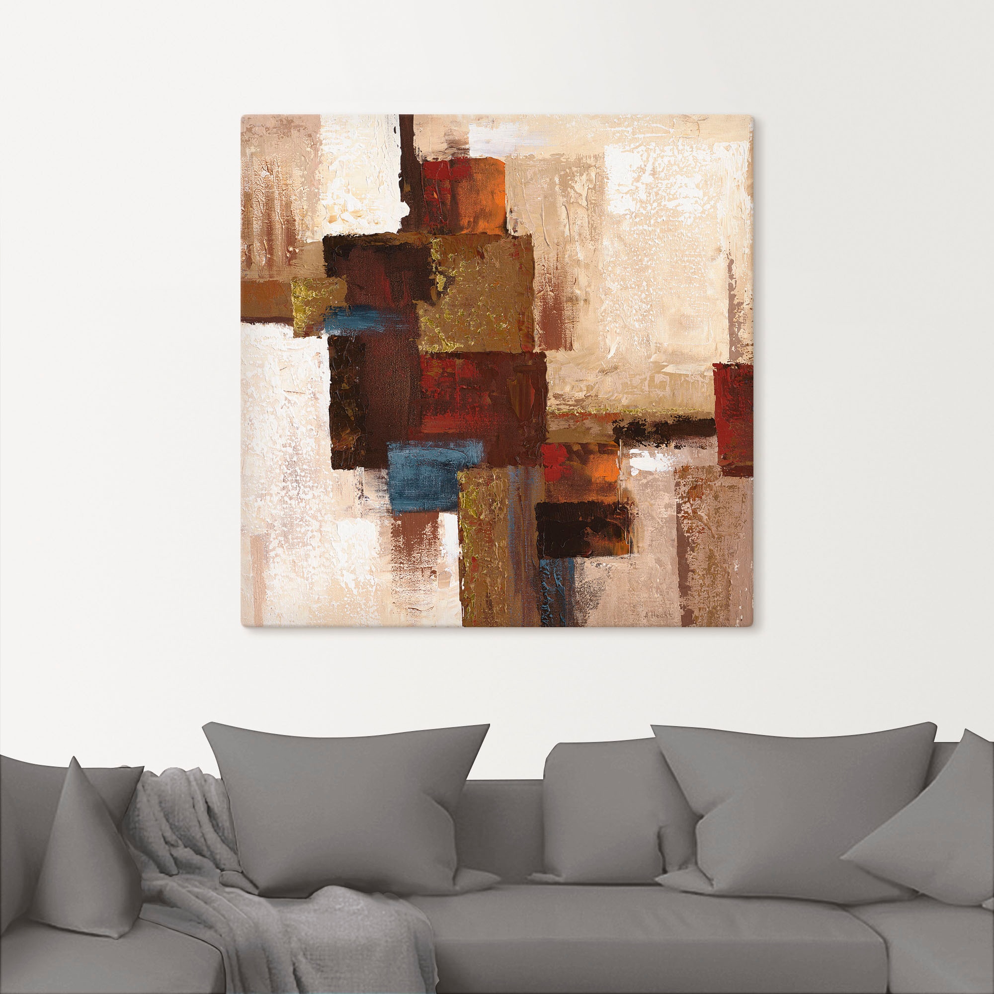 Artland Wandbild »Karos Abstrakt I«, Muster, (1 St.), als Leinwandbild, Wandaufkleber in verschied. Größen