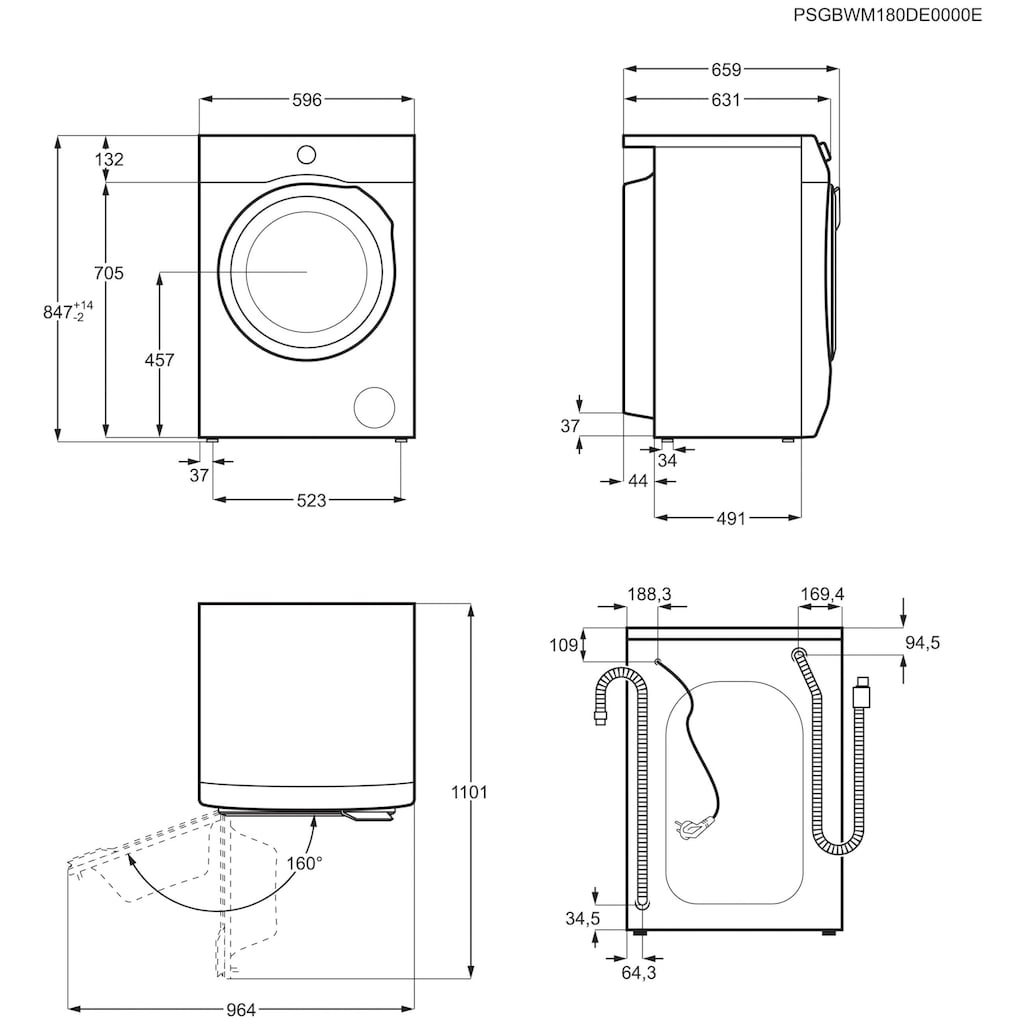 AEG Waschmaschine »LR8E80600 914501331«, 8000, LR8E80600 914501331, 10 kg, 1600 U/min