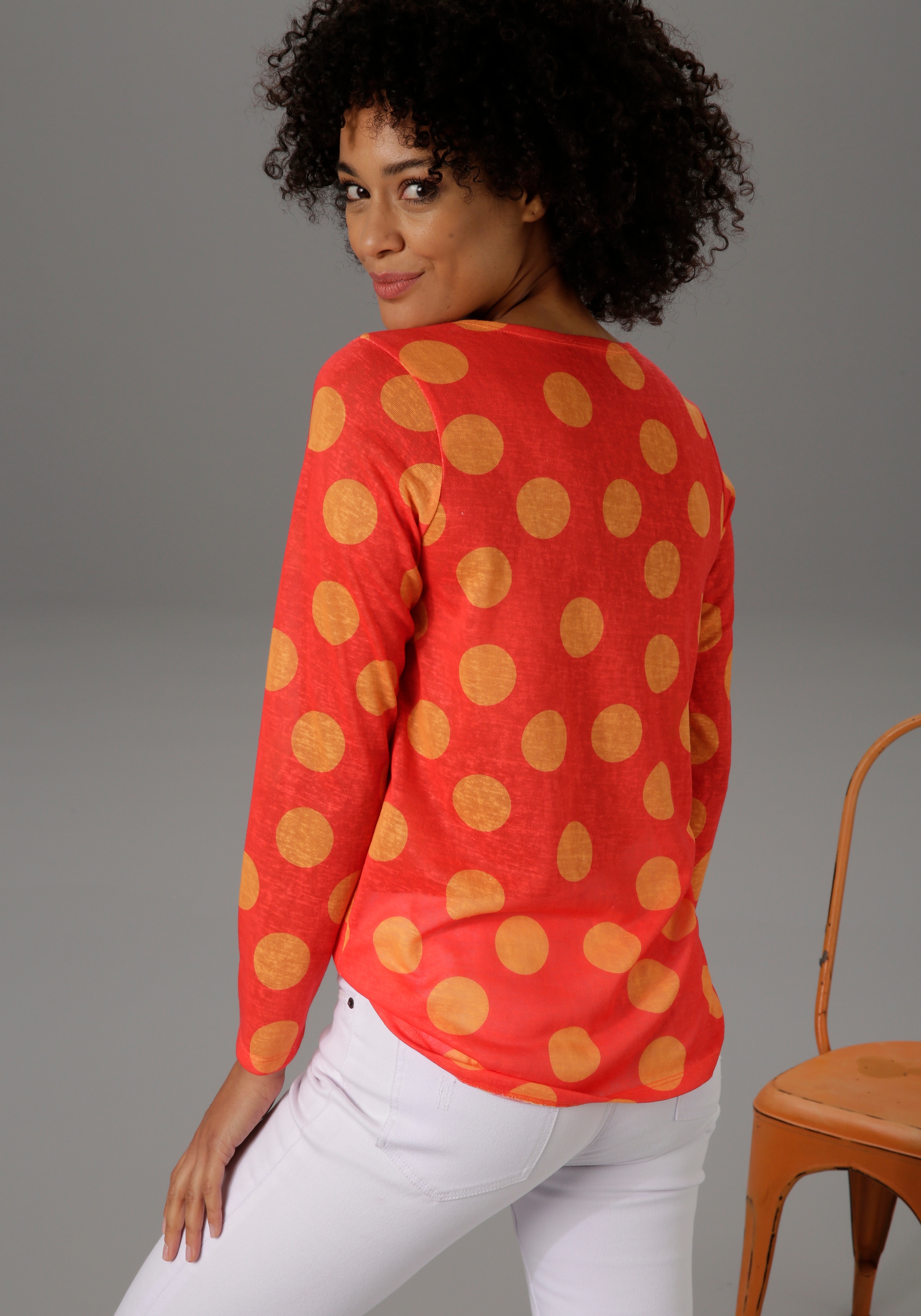 Aniston CASUAL Langarmshirt, mit Punkten für bestellen | BAUR