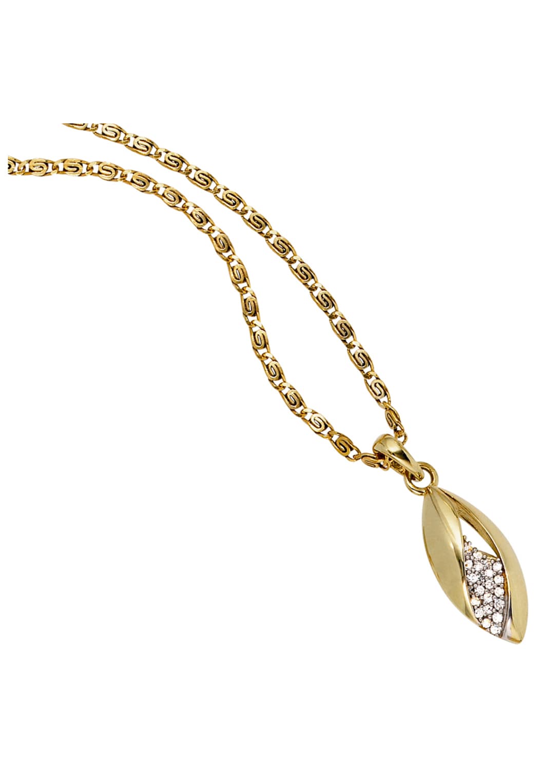 JOBO Kettenanhänger »Anhänger Goldanhänger 20 mm«  333 Gold bicolor mit 22 Zirkonia