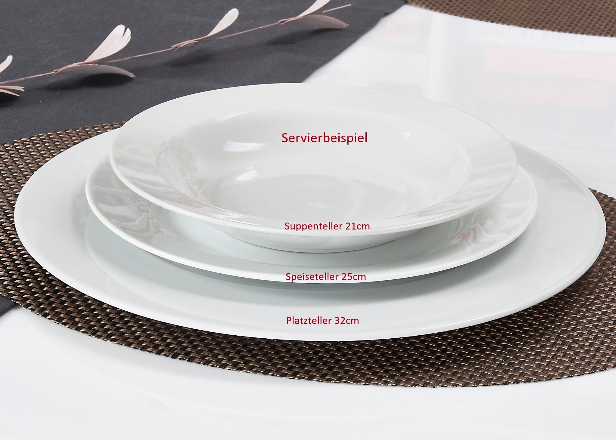 Retsch Arzberg Servierplatte »Platzteller HEIKE WEISS 32 cm, Set 2-teilig, rund, Porzellan«, (Set, 2 tlg.), vielfältig einsetzbar als Platzteller,Servierplatte oder für Tischdeko