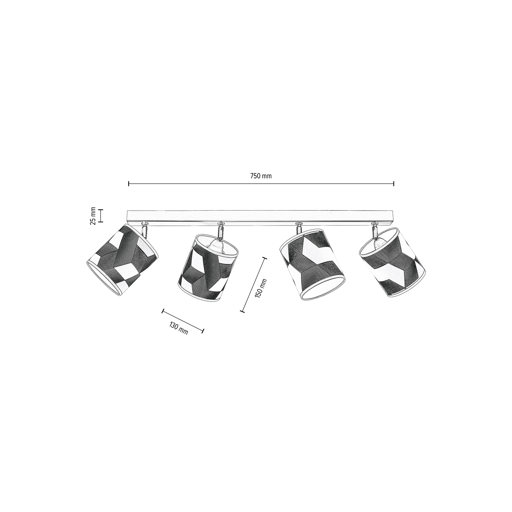 BRITOP LIGHTING Deckenleuchte »ESPACIO«, 4 flammig-flammig, Schirme aus laminierter  Tapete, Baldachin aus Eichenholz kaufen | BAUR | Deckenlampen