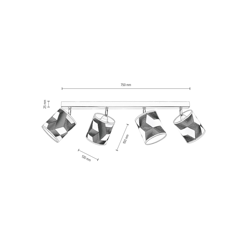 BRITOP LIGHTING Deckenleuchte »ESPACIO«, 4 flammig-flammig