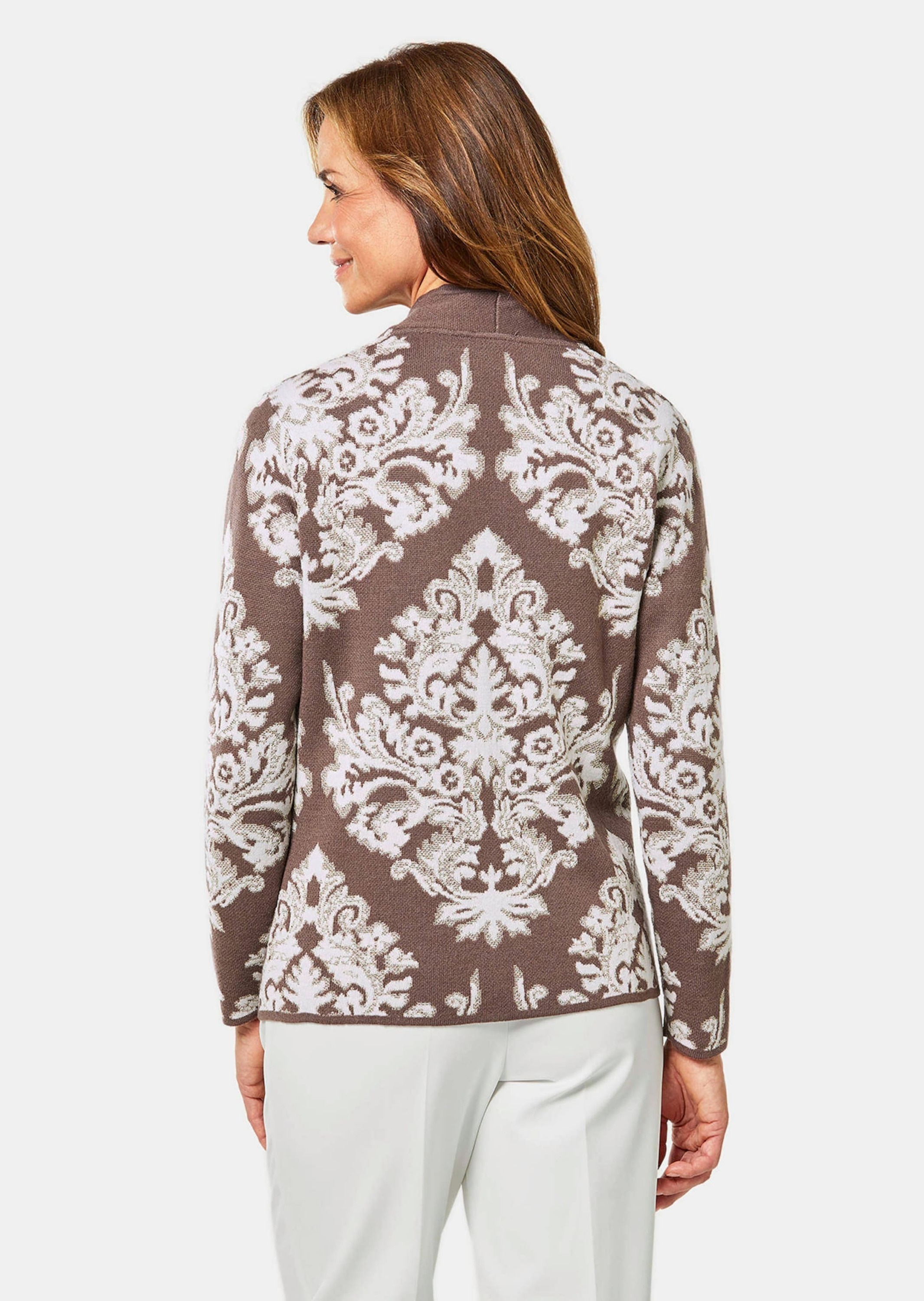 GOLDNER Strickjacke »Jacquard-Strickjacke mit Glanzgarnen«