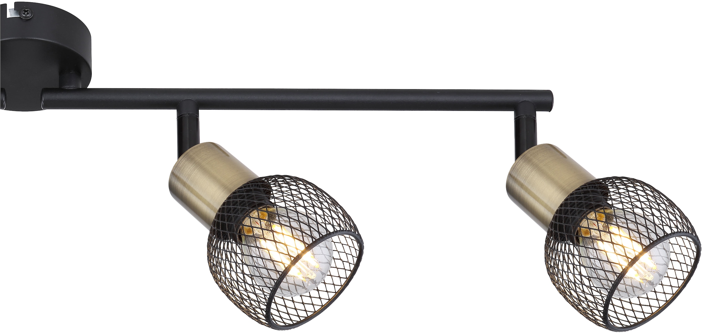 GLOBO LIGHTING Deckenstrahler »FIASTRA«, Leuchtmittel E14 | ohne Leuchtmittel, Deckenspot/schwarz/Schirme aus Metallgeflecht/Flur/beweglich