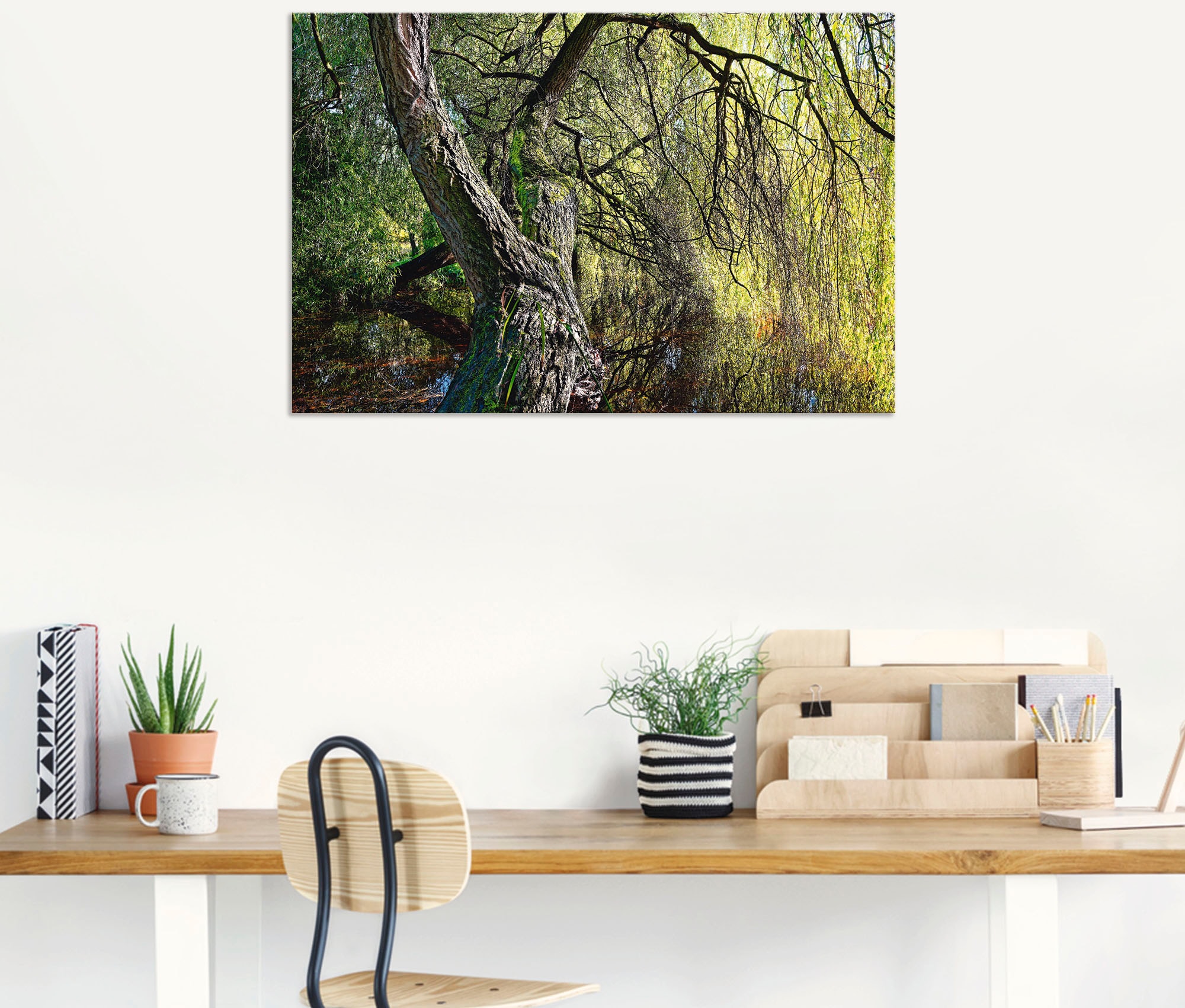 Artland Wandbild »Weidenbaum«, Baumbilder, bestellen St.), Alubild, | in Größen BAUR Wandaufkleber Leinwandbild, als Poster oder versch. (1