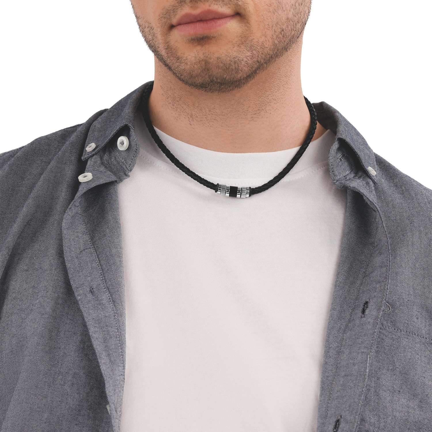 TOM TAILOR Kette mit Anhänger »Schmuck Geschenk Edelstahl Leder Kautschuk«