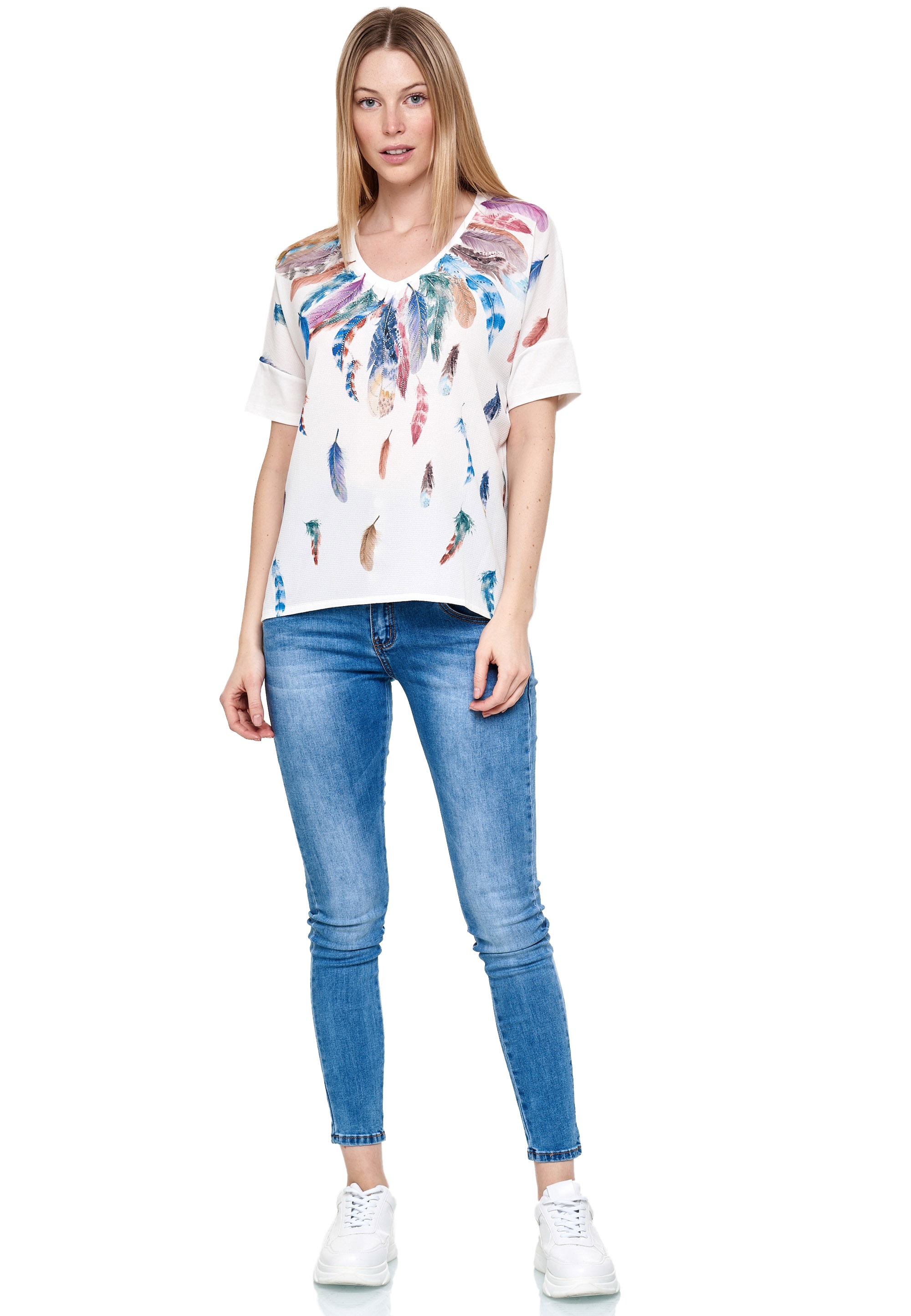 Decay T-Shirt, mit tollem Feder-Print