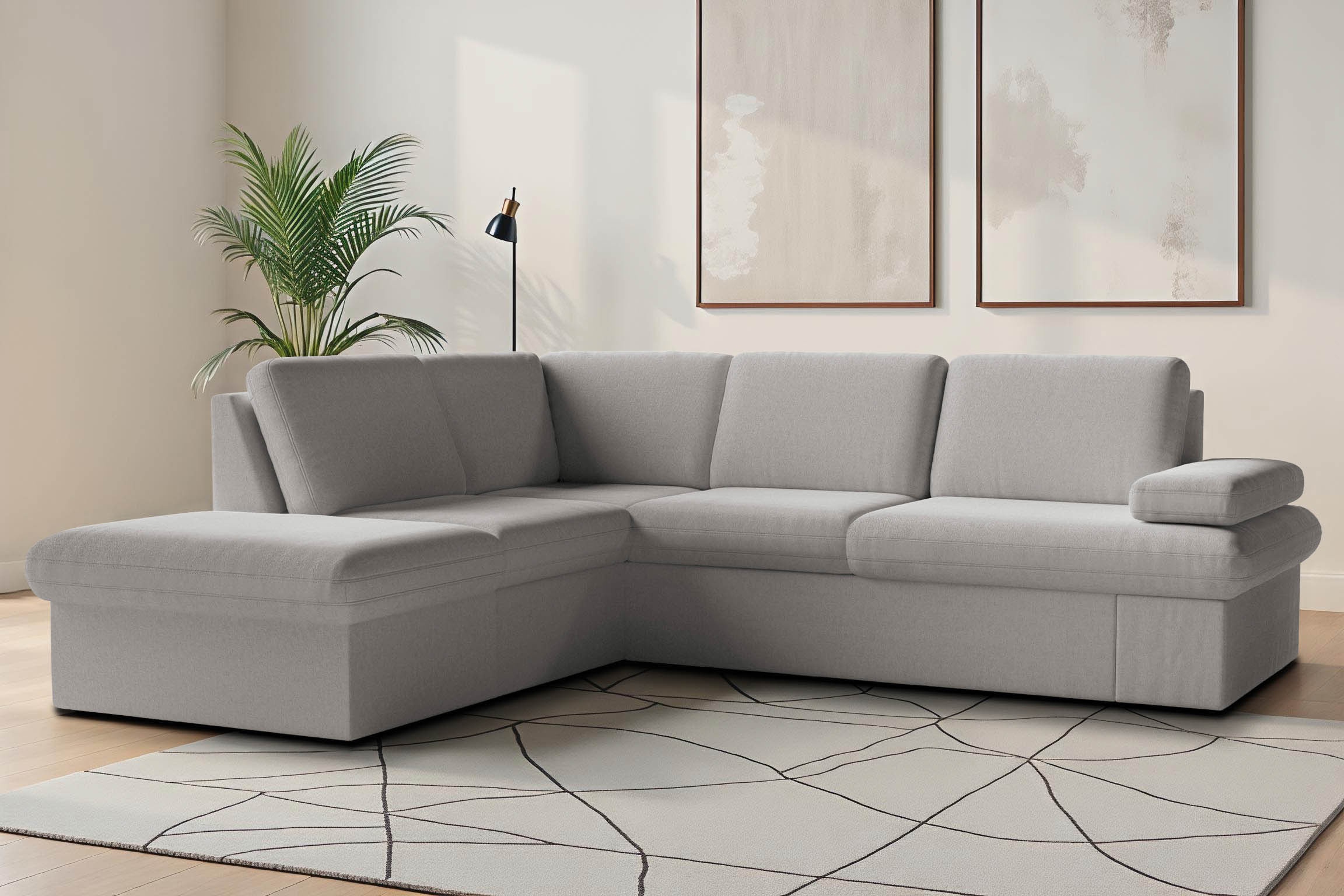 sit&more Ecksofa "Moreno L-Form, B: 238 cm" mit Armteilverstellung, optional Schlaffunktion