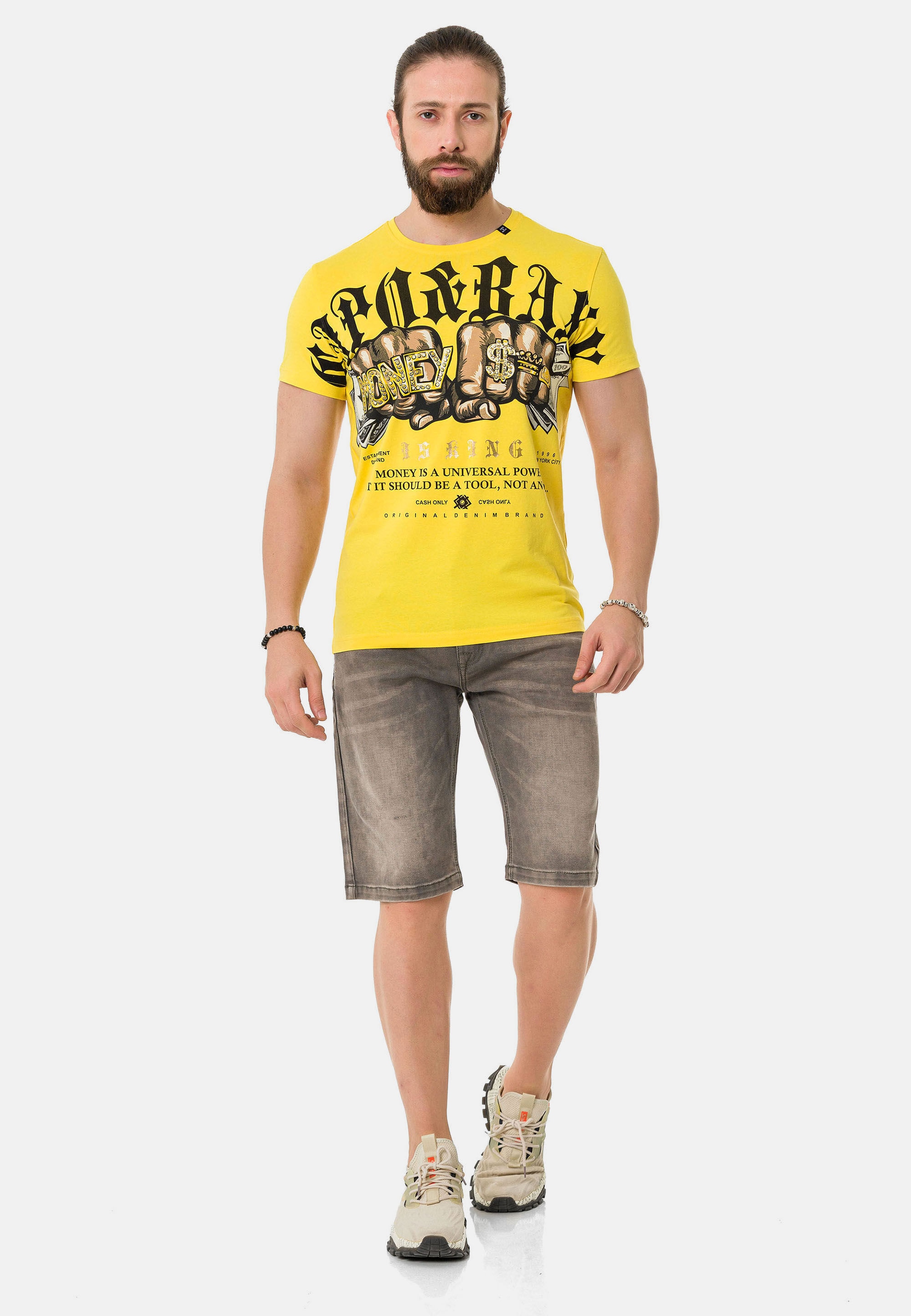 Cipo & Baxx T-Shirt »T-Shirt«, mit Rundhals-Ausschnitt