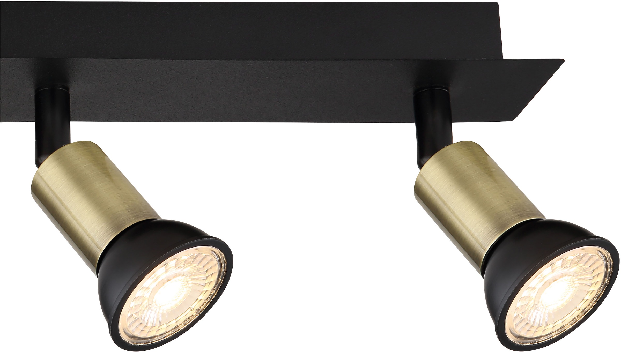 GLOBO LIGHTING Deckenstrahler »DREW«, Leuchtmittel GU10 | ohne Leuchtmittel, Deckenspot/schwarz/goldfarben/LxBxH: 500x60x90mm
