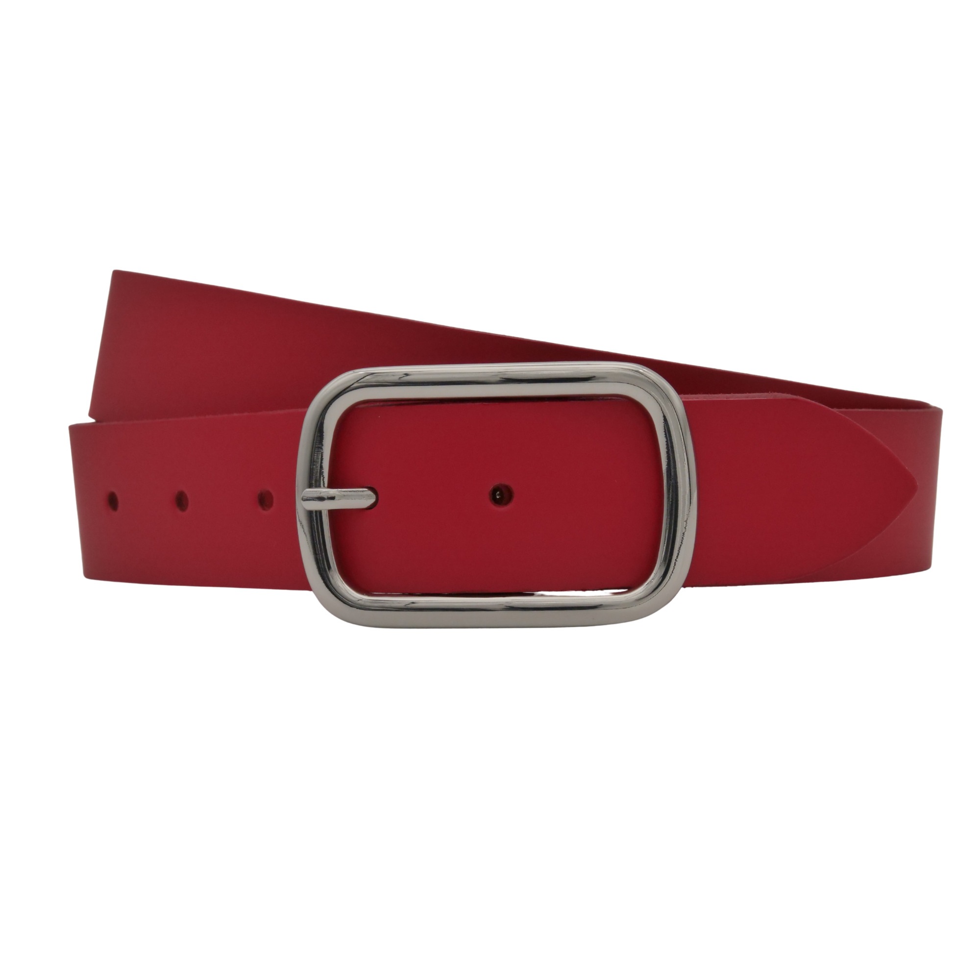 Ledergürtel ANNAMATONI "AnnaMatoni Damen Ledergürtel Basic Gürtel 3,5cm breit echt", Damen, Gr. TW90 - 105cm Gesamtlänge, rot 350, 100% Leder, Gürtel Ledergürtel