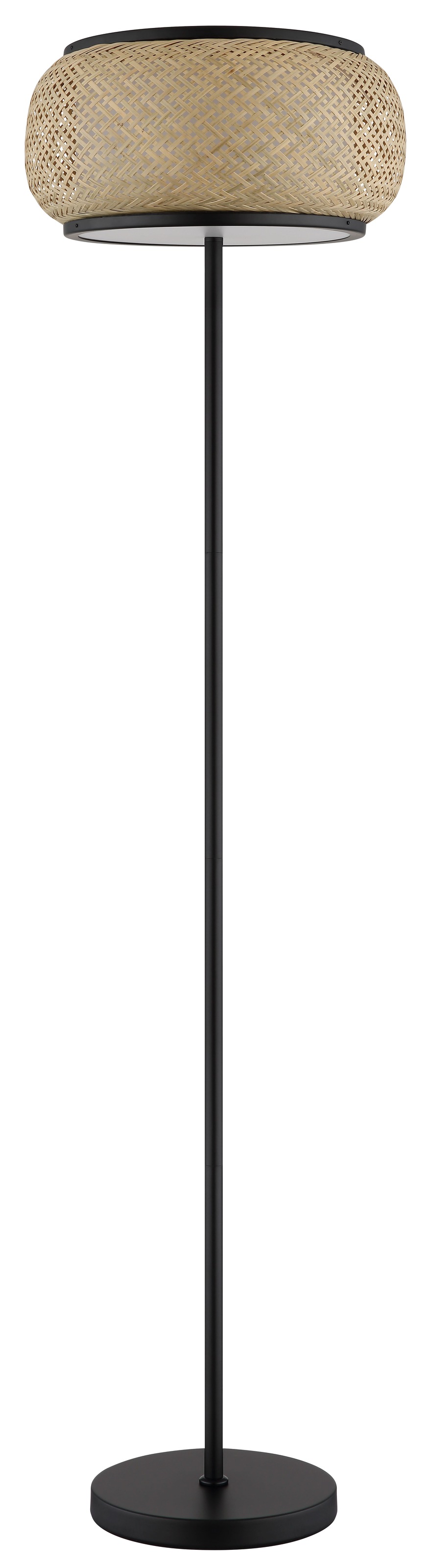 GLOBO LIGHTING Stehlampe »BAMBORA« LED-Modul 1 Stk. Stehleuchte schwarz Bambus LED CCT Fußschalter Memory