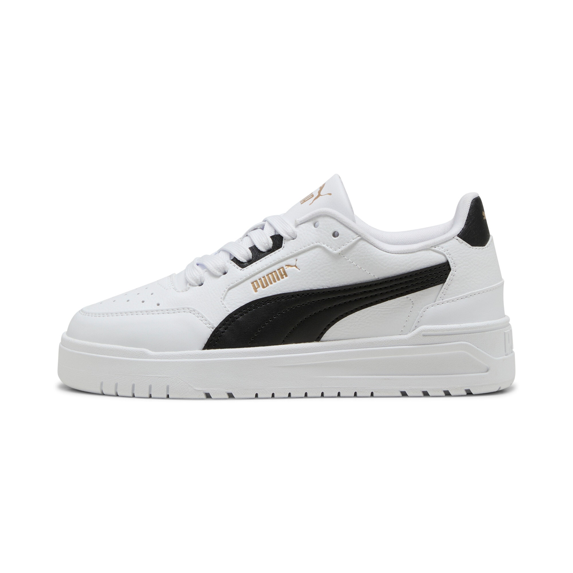 Puma Shuffle Downtown Lo Jr Sneaker White/Black/Gold 38 4