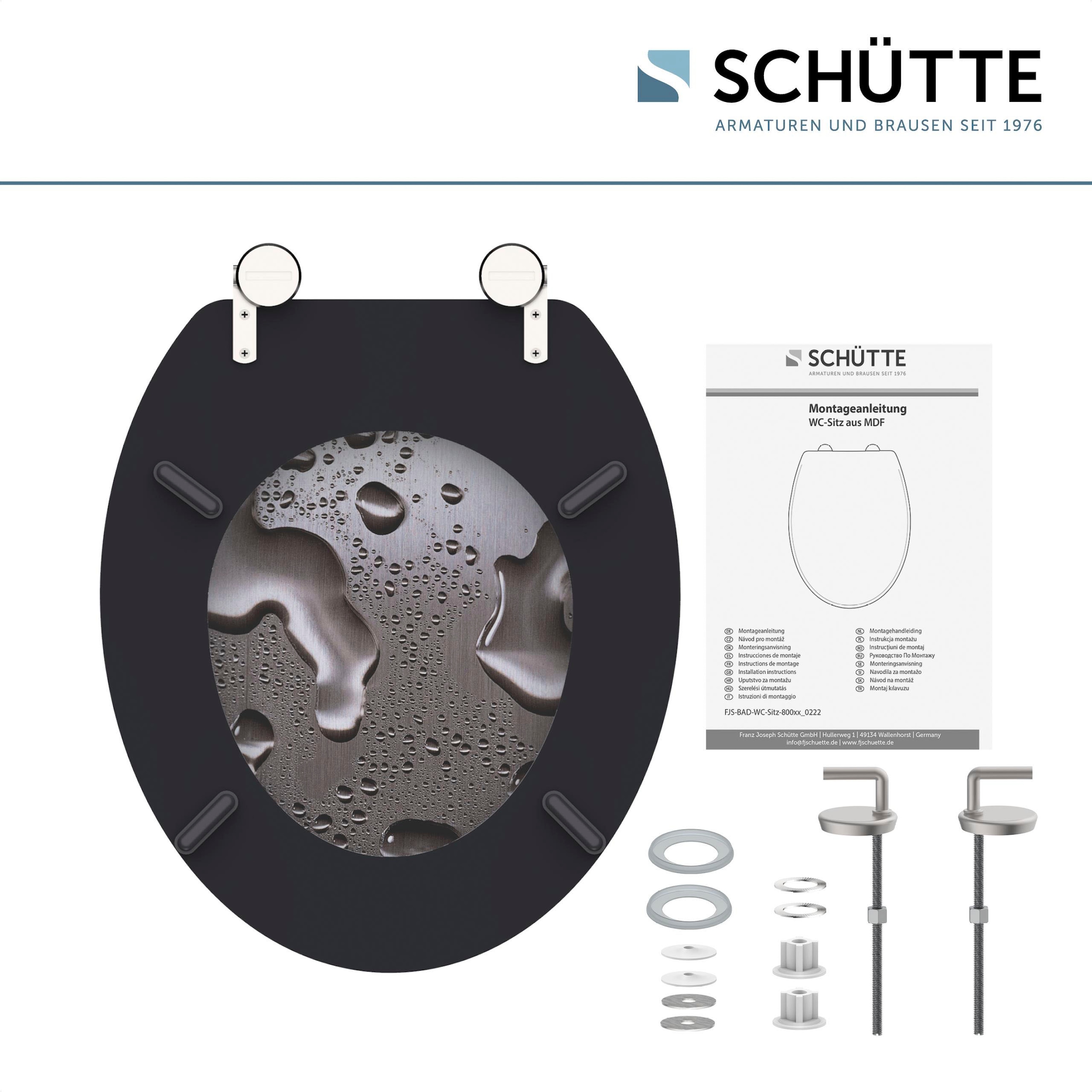 Schütte WC-Sitz »Grey Steel«, MDF-Holzkern