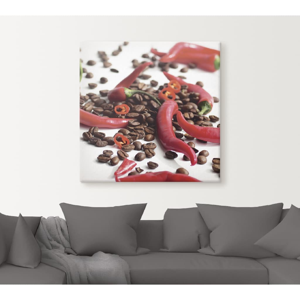 Artland Wandbild »Frische Chili auf Kaffee«, Lebensmittel, (1 St.)