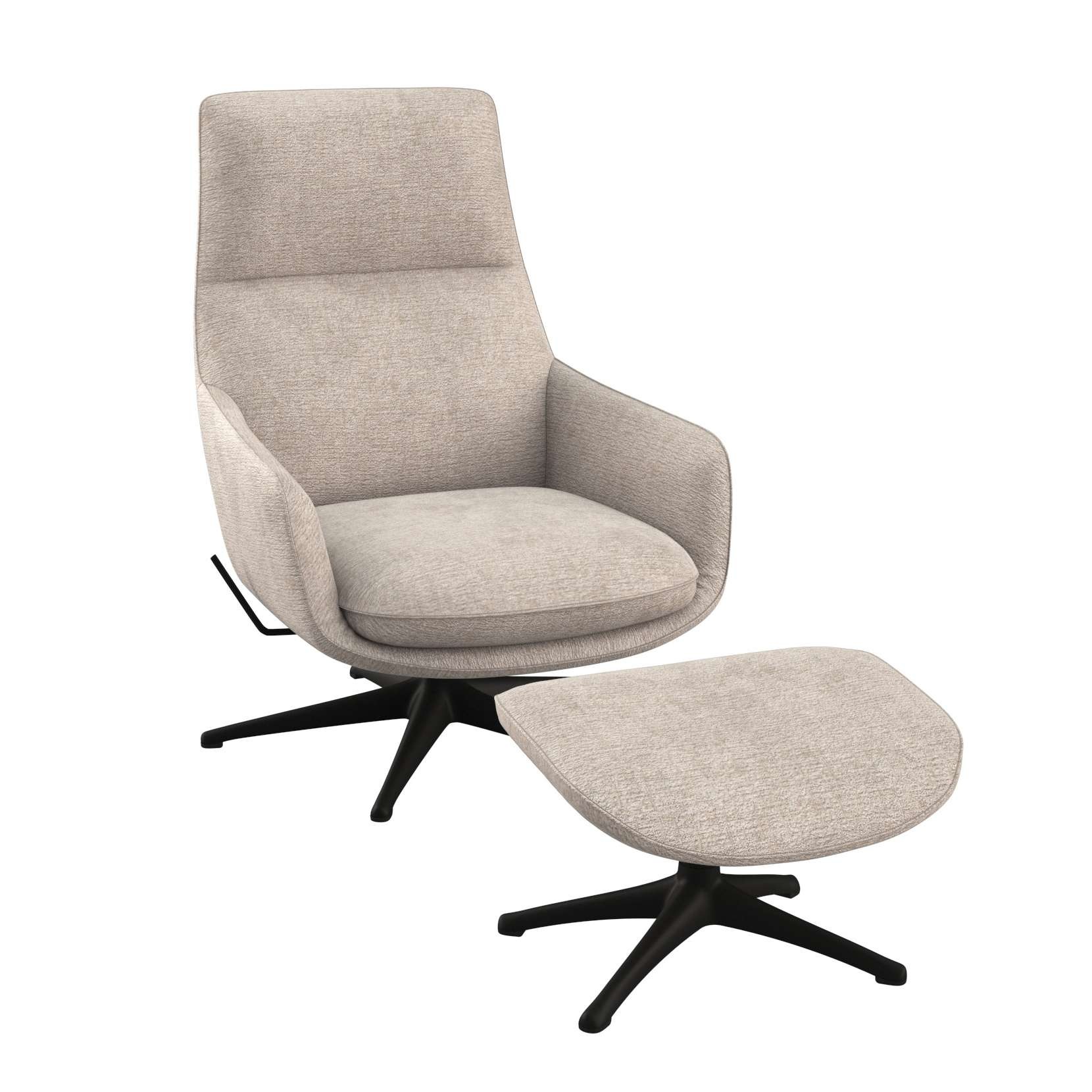 FLEXLUX Drehsessel »Marinella, Relaxsessel, TV-Loungesessel, Polstersessel,«, Liegefunktion, drehbar, Fuß schwarz