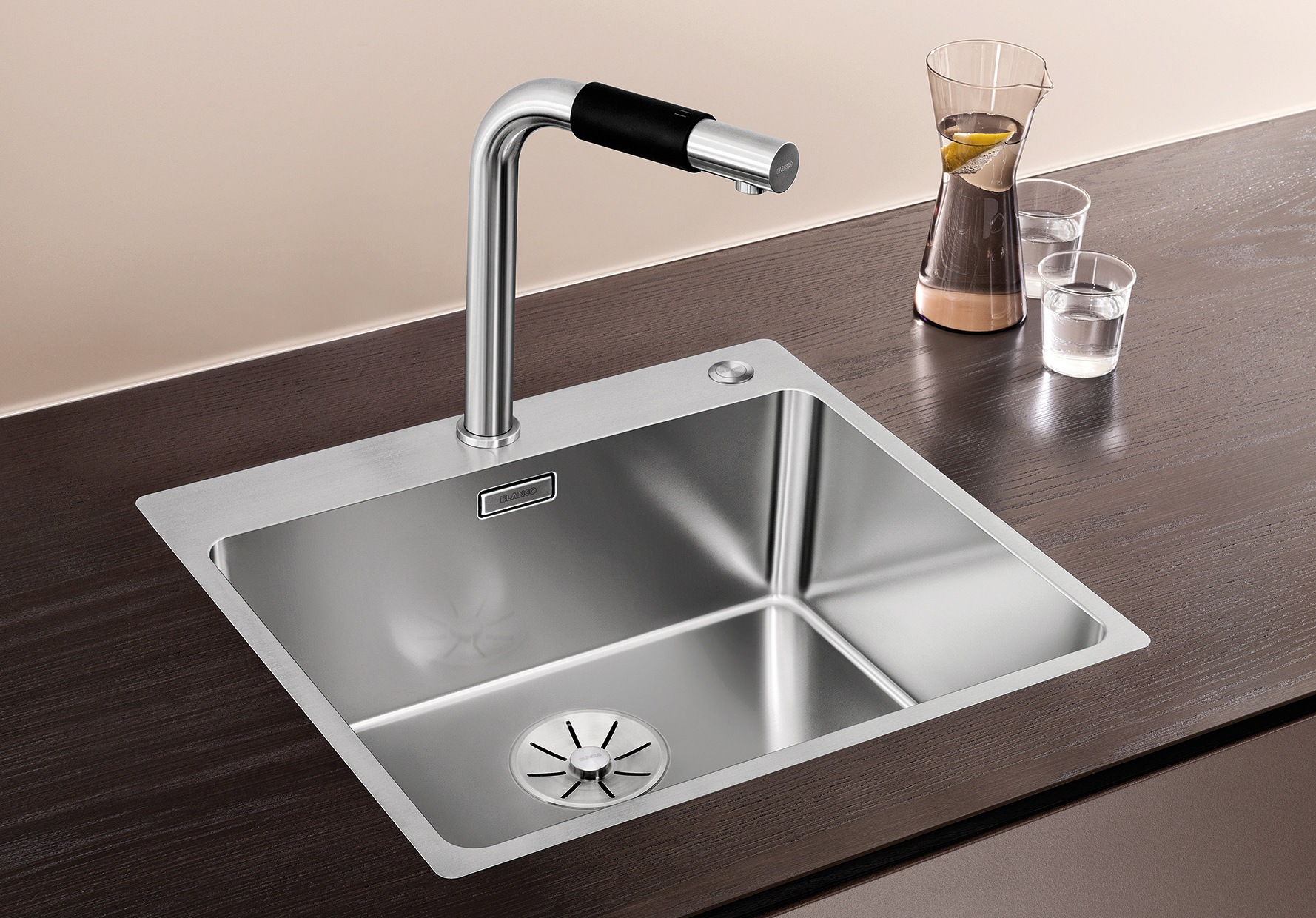 Blanco - Andano 500 - Évier 54x50 cm avec commande excentrique PushControl, inox 525245