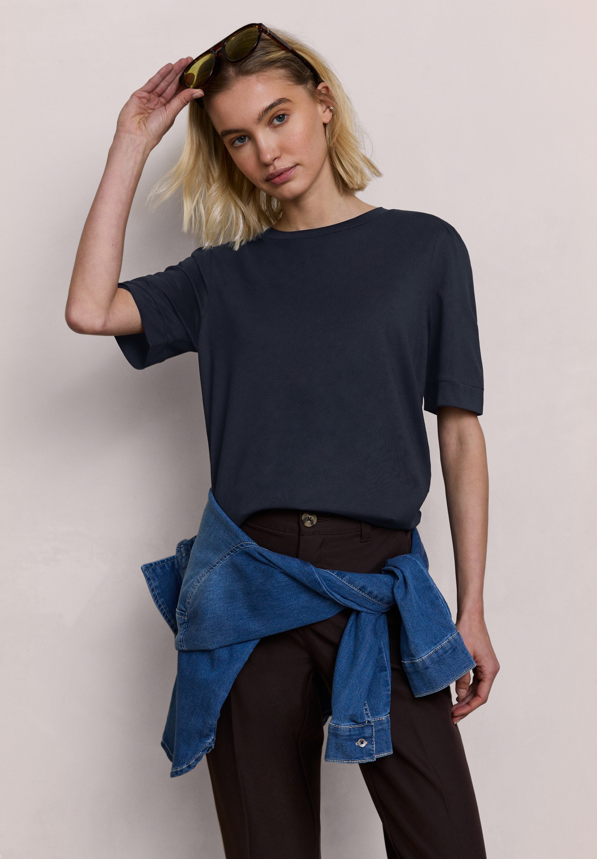 STREET ONE STUDIO Rundhalsshirt mit Rundhalsausschnitt günstig online kaufen