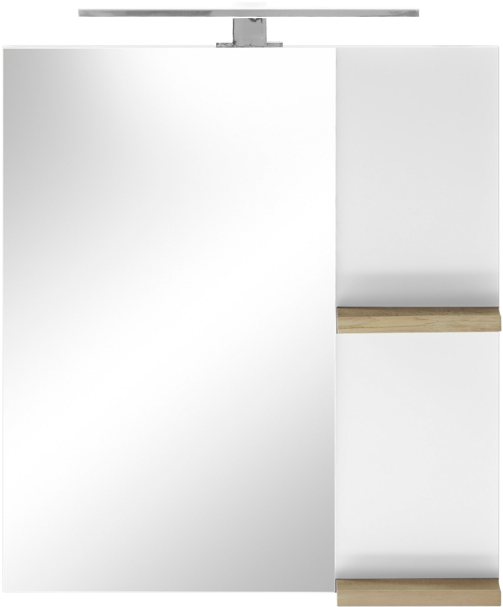 Places of Style Badspiegel »SOLiD, Spiegel im modernen Design, Wandspiegel«, in zwei Farben verfügbar, zwei Ablageböden, Aufbauleuchte