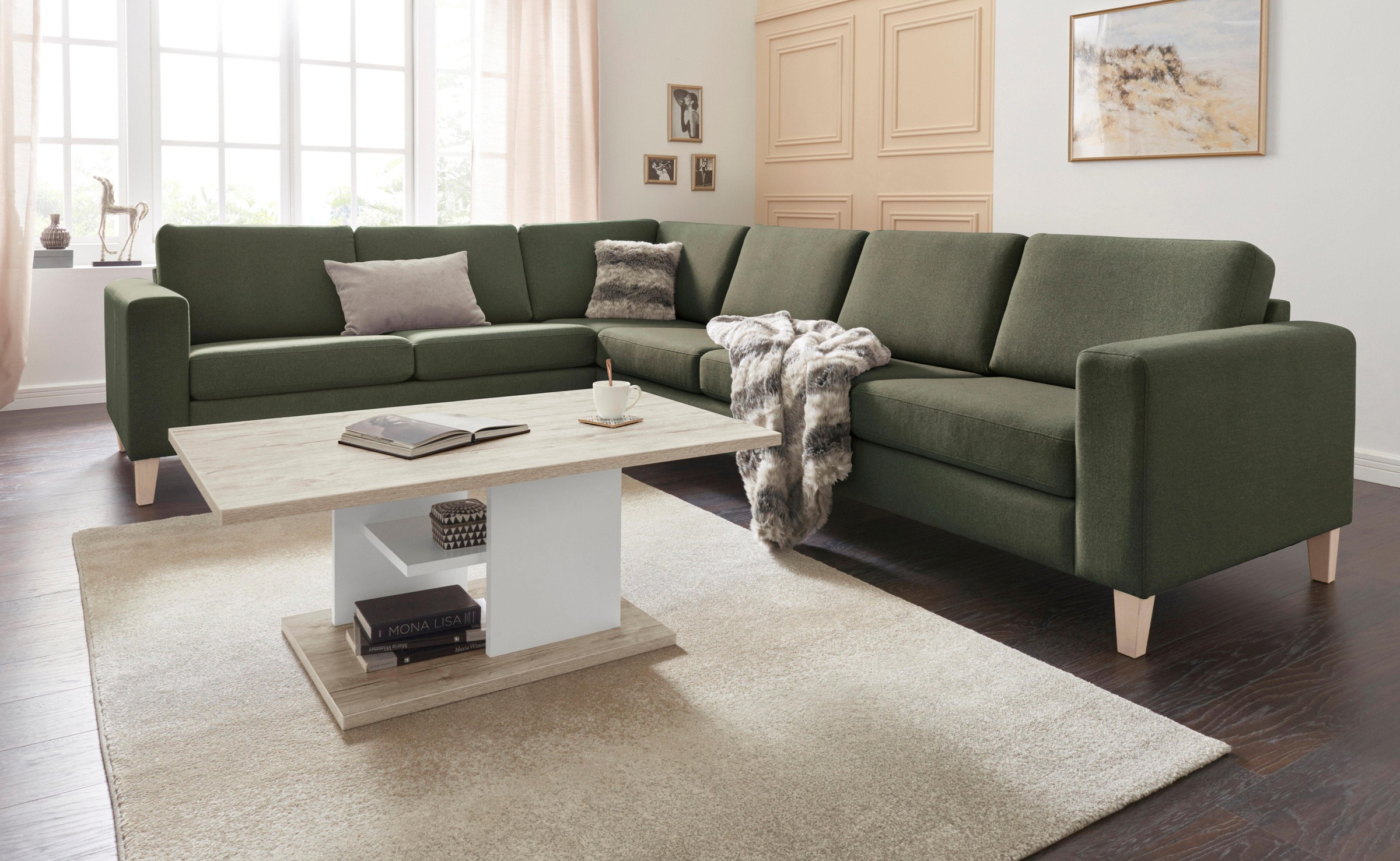 Thumbnail - ATLANTIC home collection Ecksofa "Terra L-Form", mit Wellenunterfederung, langer Schenkel links oder rechts montierbar