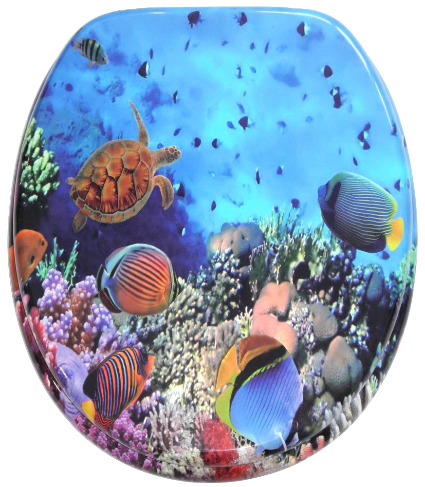 Sanilo Badaccessoire-Set »Ocean«, (Komplett-Set, 6 tlg.), bestehend aus WC-Sitz, Badteppich, Stöpsel, Seifenspender, WC-Bürste