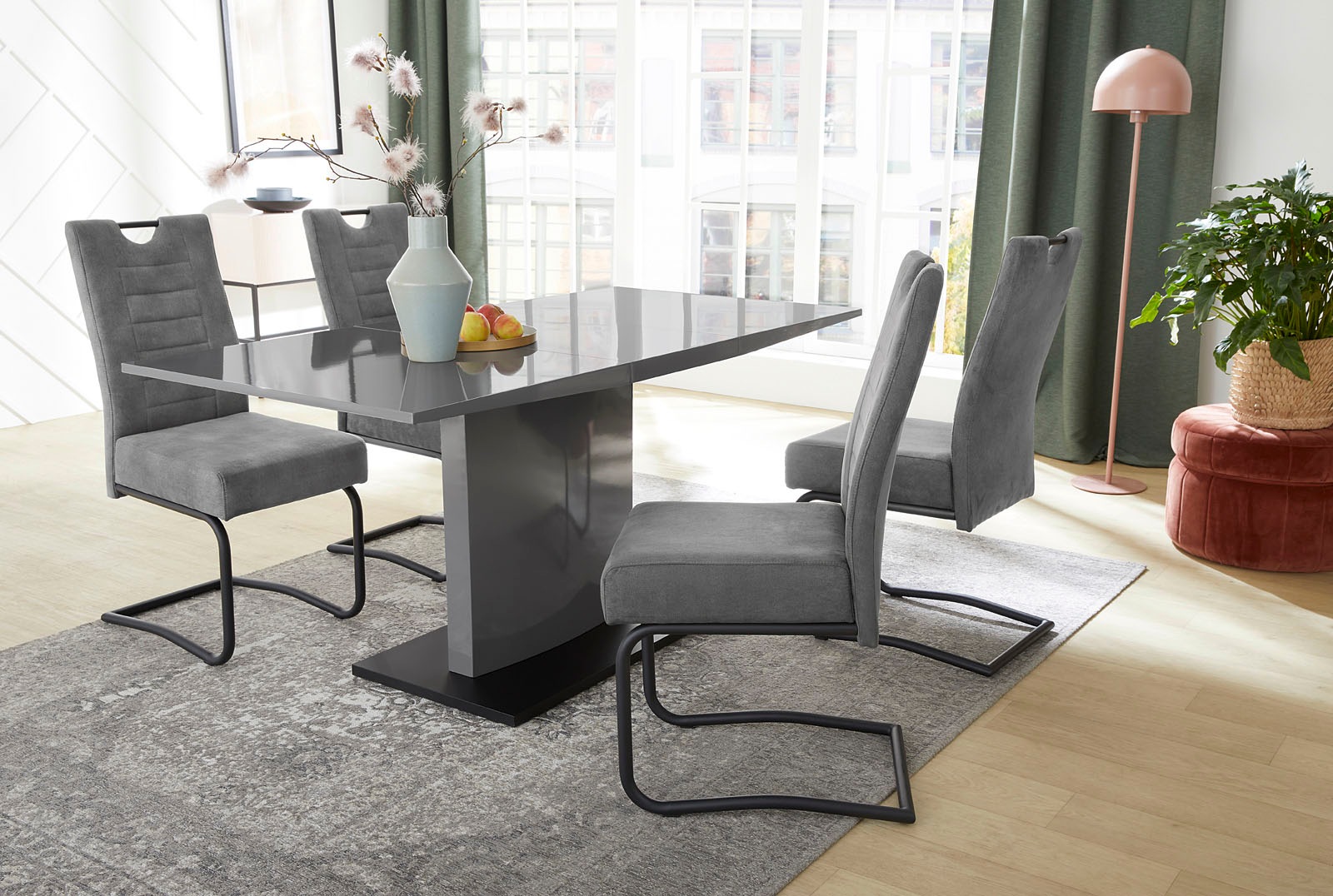 Jockenhöfer Gruppe Freischwinger "Jan" (Set) 4 Stk.Taschenfederkenpolsterun günstig online kaufen