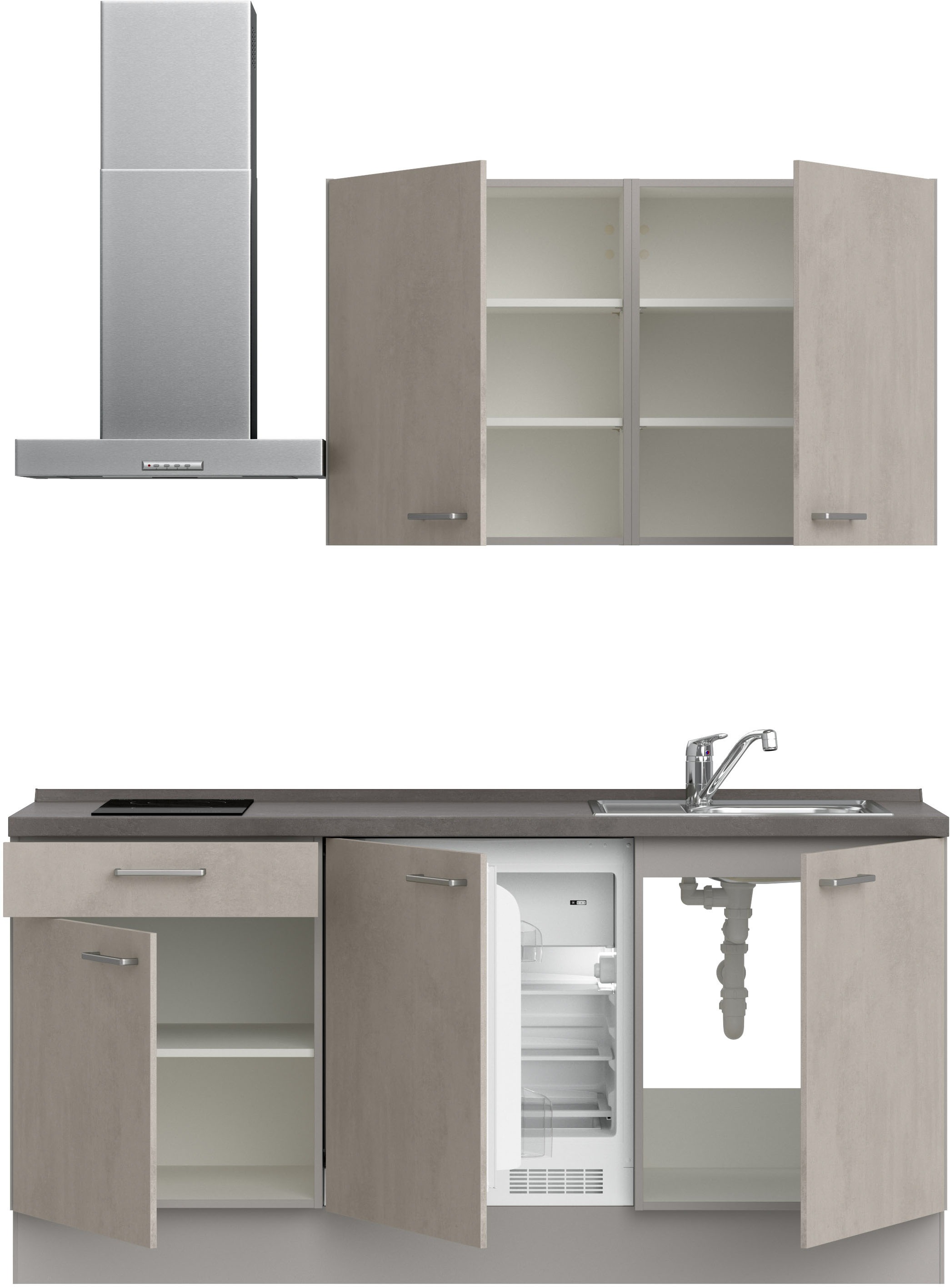 nobilia® Küchenzeile »"Riva I"«, vormontiert, Ausrichtung wählbar, Breite 180 cm, wahlw. mit E-Geräten