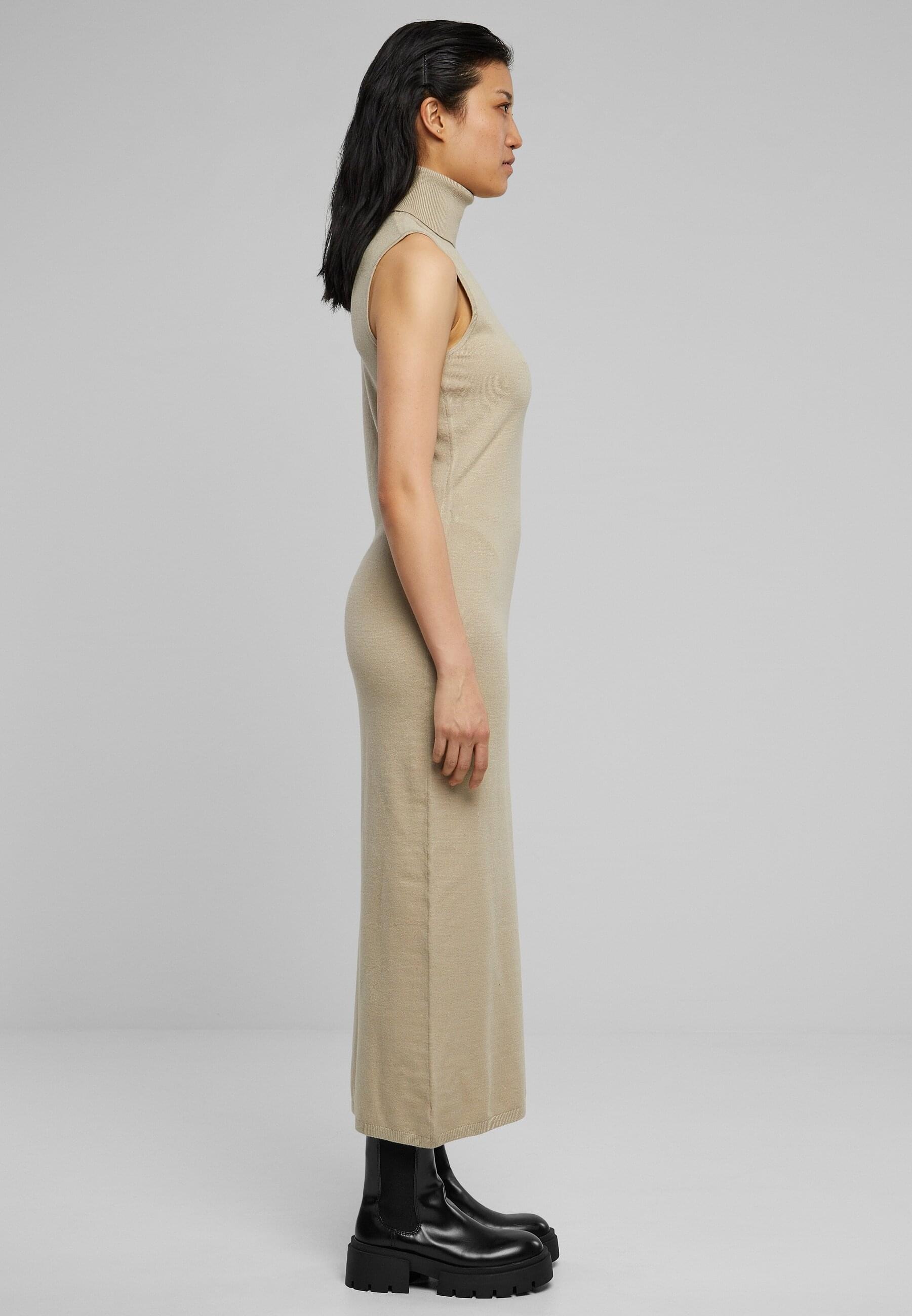 URBAN CLASSICS Shirtkleid »Urban Classics Damen Ladies Knitted Eco Viscose Turtleneck Dress«, (1 tlg.)