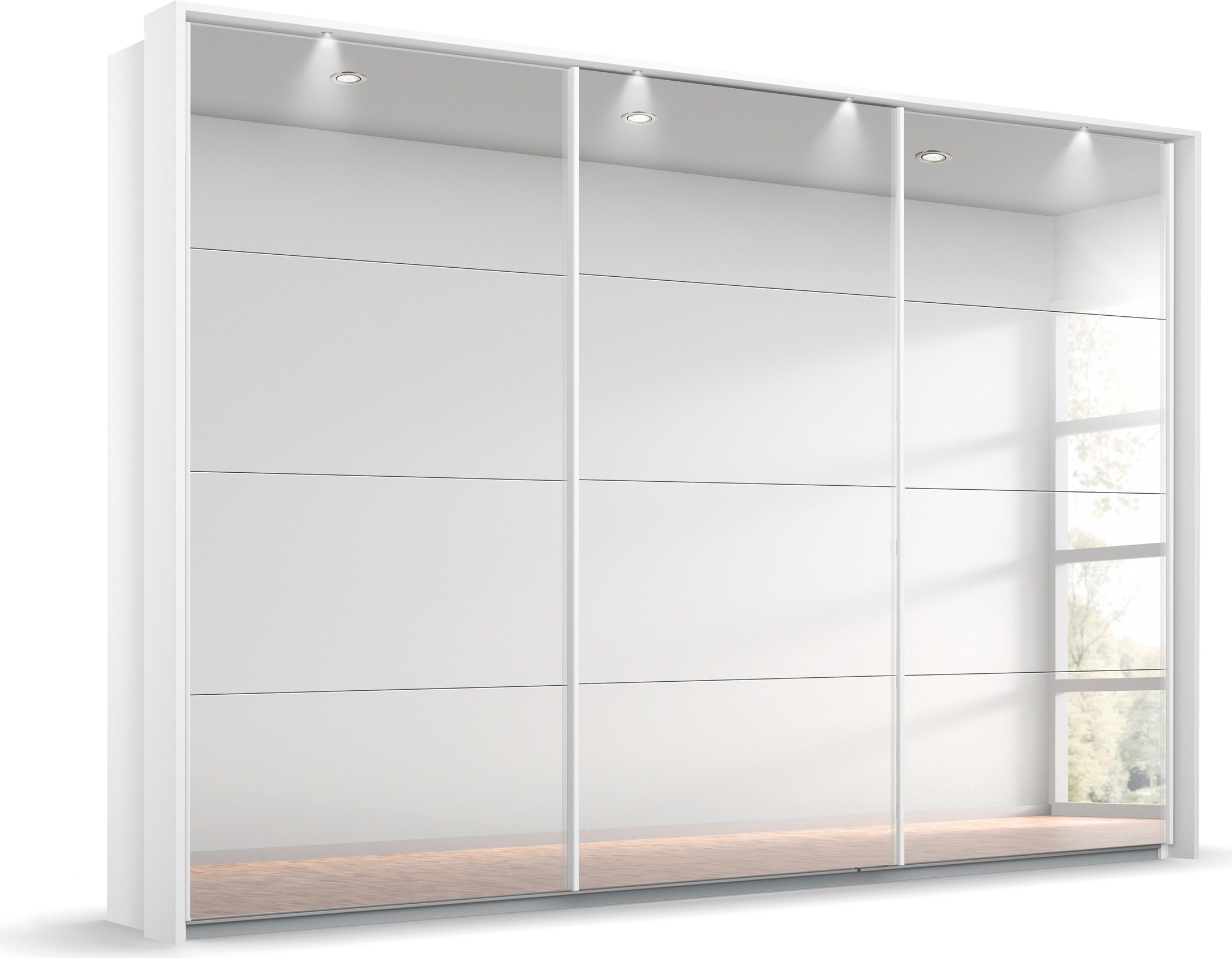 rauch Schwebetürenschrank »Oteli«, mit Spiegelfront und Passepartout optional mit Beleuchtung