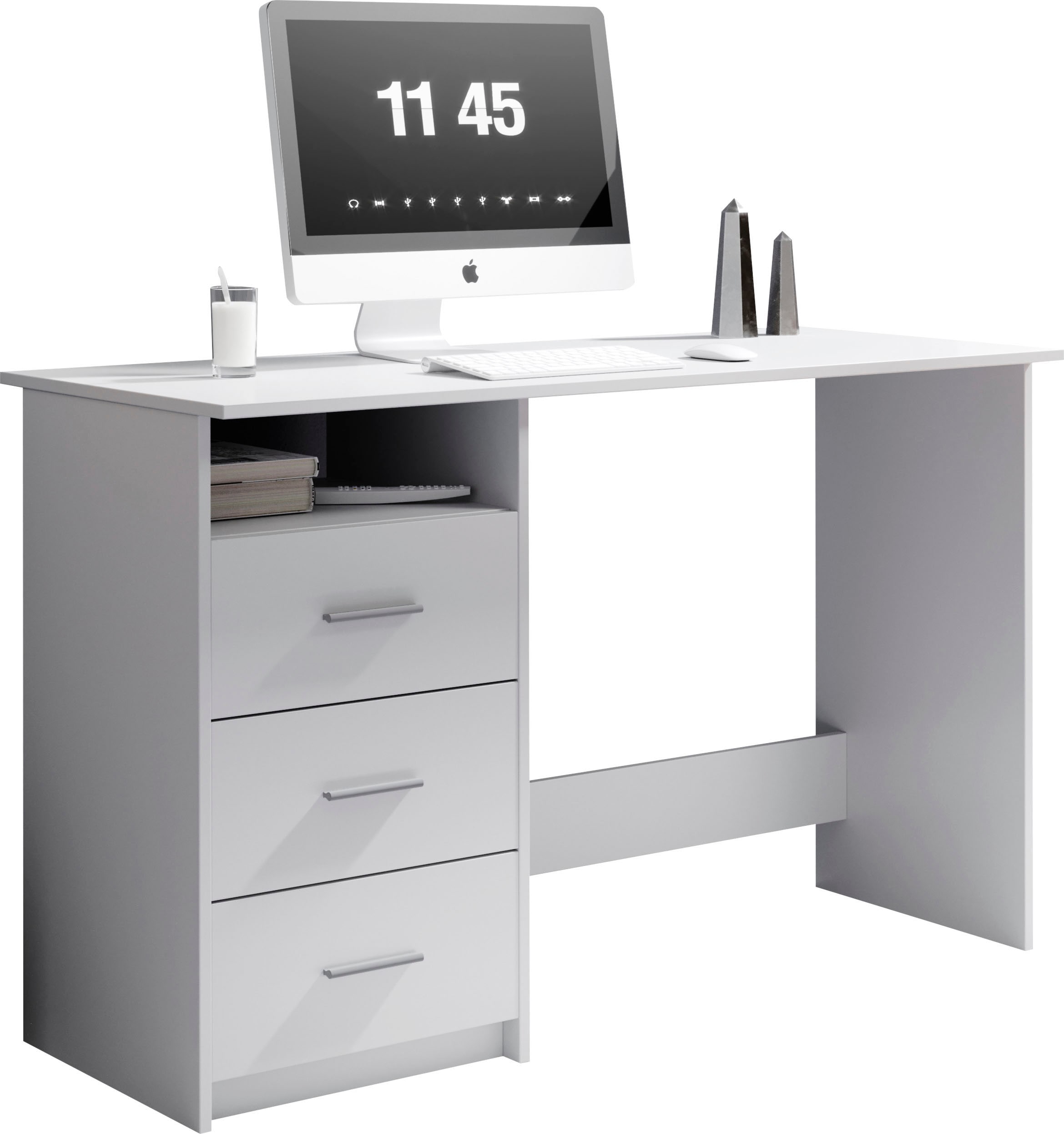 BEGA OFFICE Schreibtisch »Adria, Computertisch,«, Schubkästen rechts oder links montierbar, Breite 123 cm