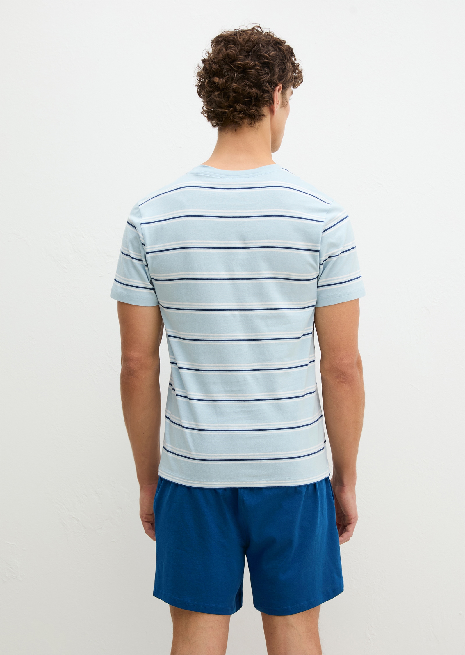 Marc O'Polo Shorty »Mix N Match Cotton« 2 tlg. mit kurzem Arm und Rundhalsausschnitt, Hose mit Gummizug und Bindeband