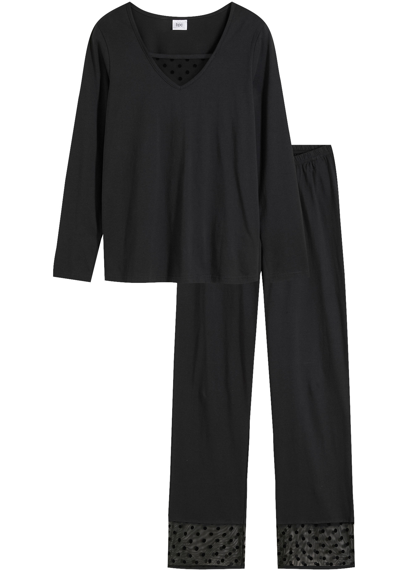 bonprix Pyjama Set,  aus Baumwolle, mit Mesh, bequeme Passform