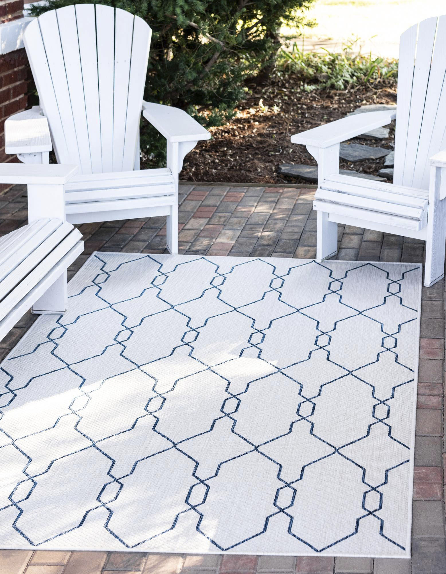 Myflair Möbel & Accessoires Outdoorteppich "Outdoor Crosses, LAGERRÄUMUNG" rechteckig 4 mm Höhe Flachgewebe, In- und Outdoor geeignet