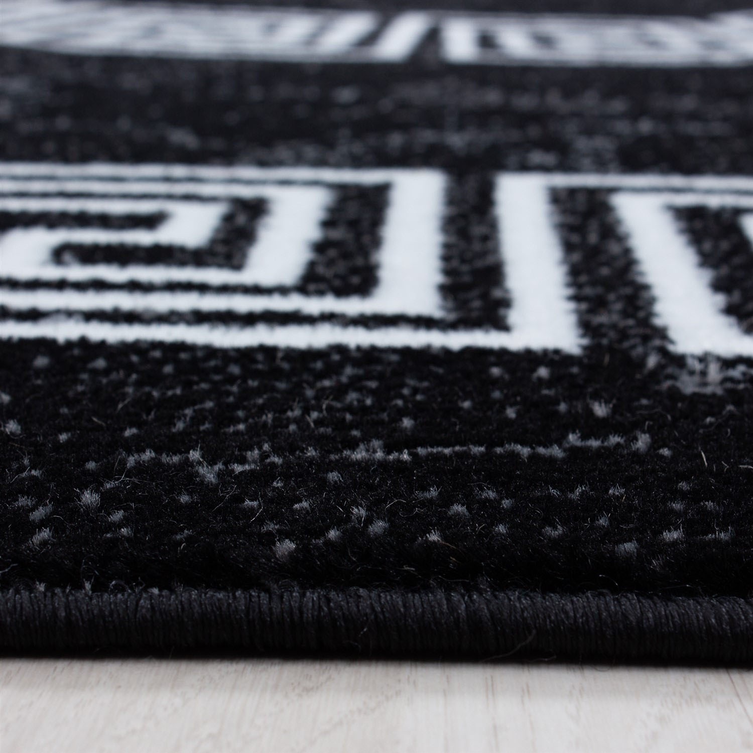 Teppich AYYILDIZ TEPPICHE "PLUS 8009", schwarz, B:160cm H:6mm L:230cm, Polypropylen (PP), Teppiche, Teppich, Läufer, gemusterter Flachflor, robust, Webteppich, alle Räume 3