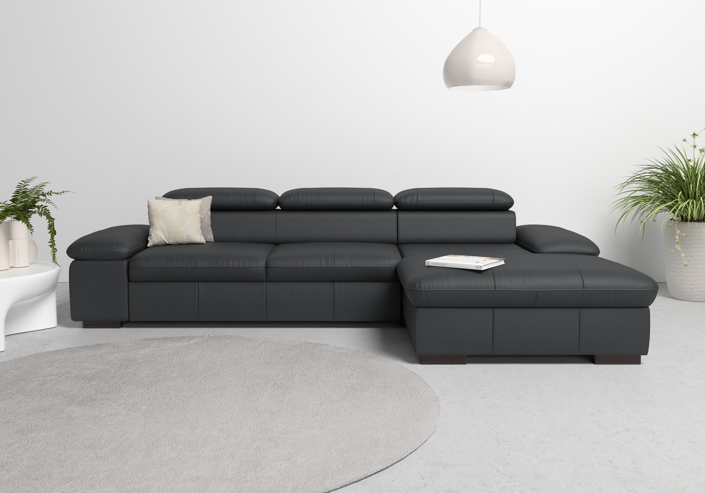 OTTO home Ecksofa "Alberto L-Form" mit Kopfteilverstellung, wahlweise mit Schlaffunktion