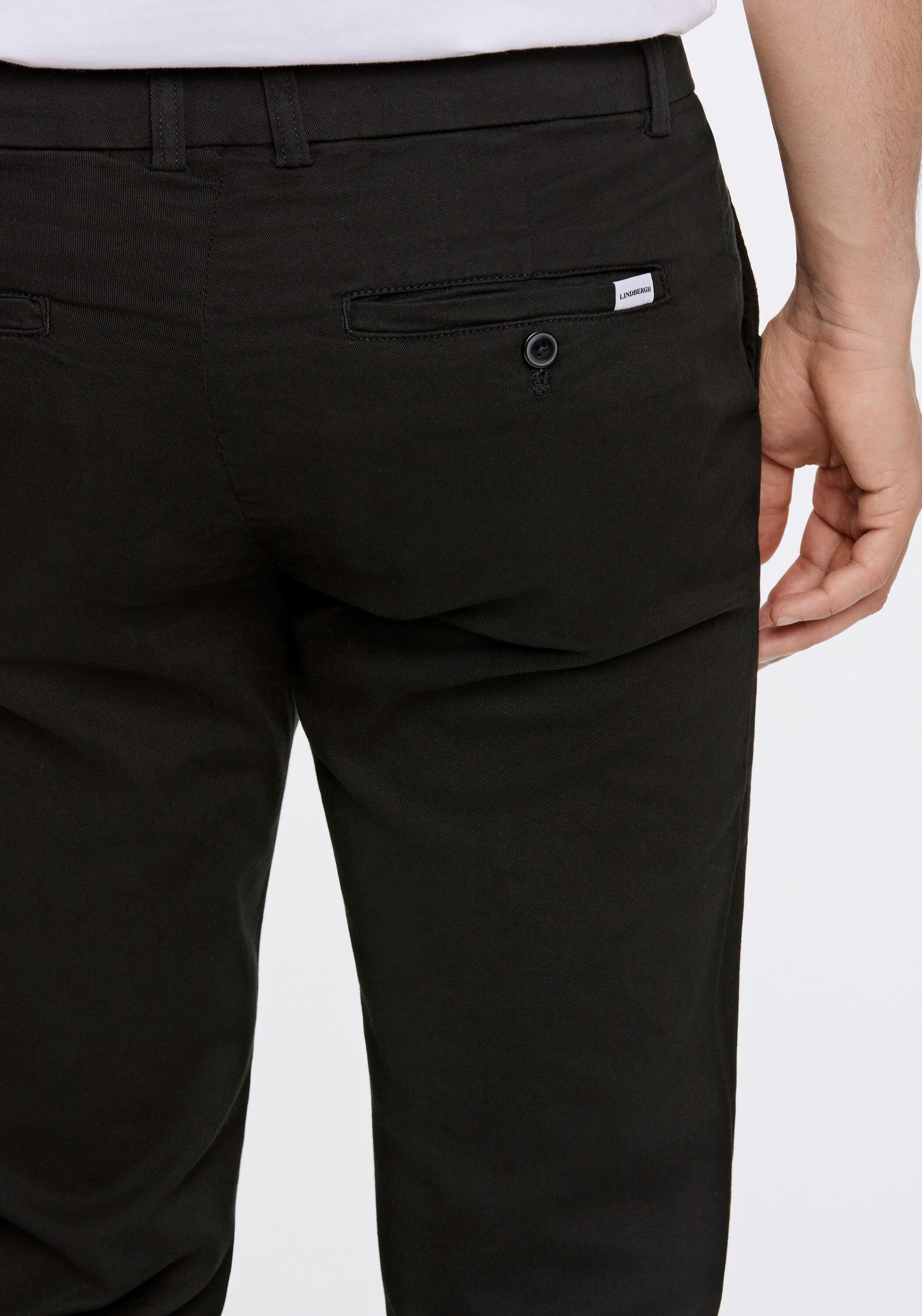 Chinos LINDBERGH "Chino Slim Fit", Herren, Gr. 36, Länge 30, schwarz, Obermaterial: 98% Baumwolle, 2% Elasthan, unifarben, slim fit, Hosen 2