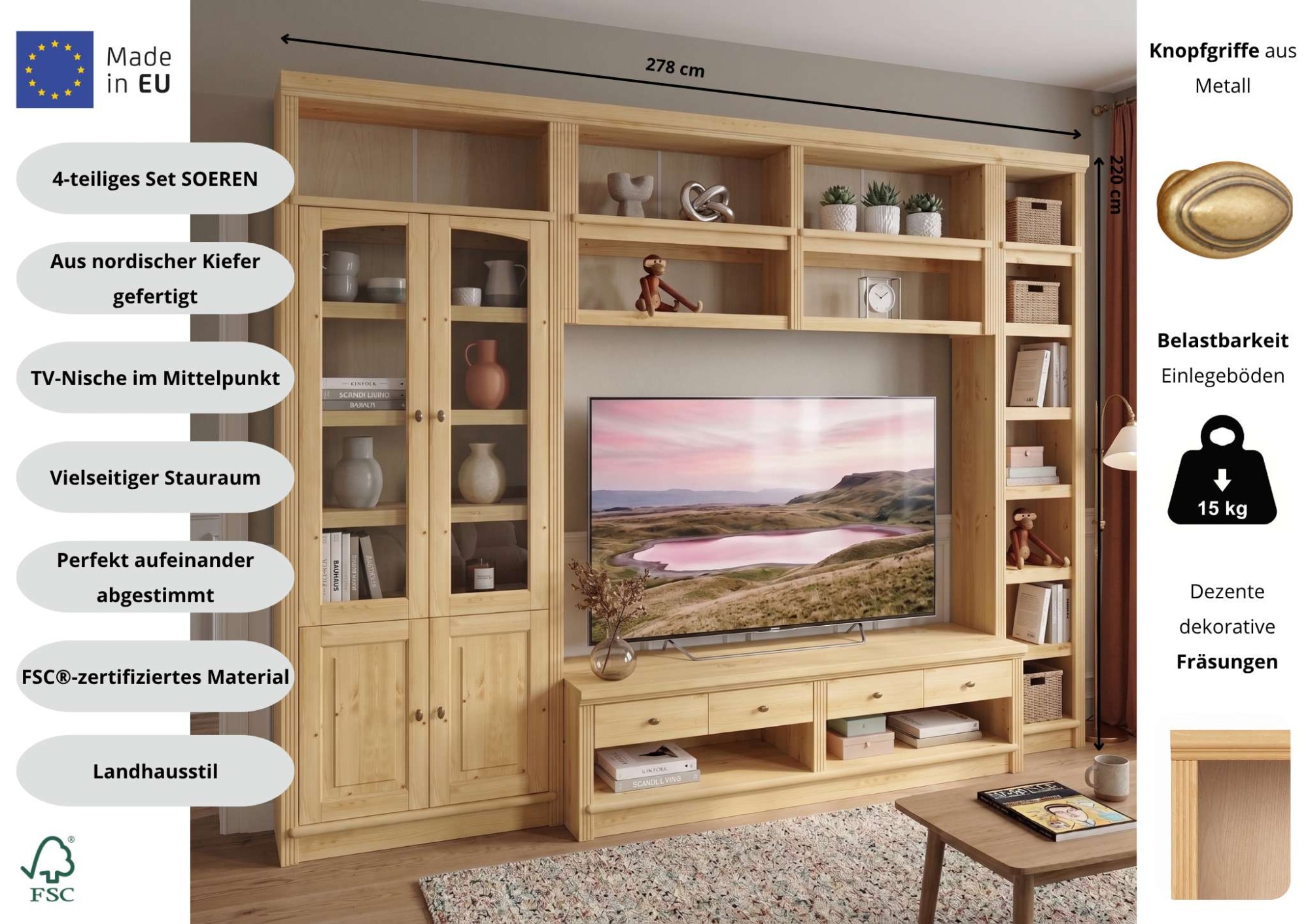 OTTO home Wohnwand »Soeren« Set, 4 Stk. tlg.