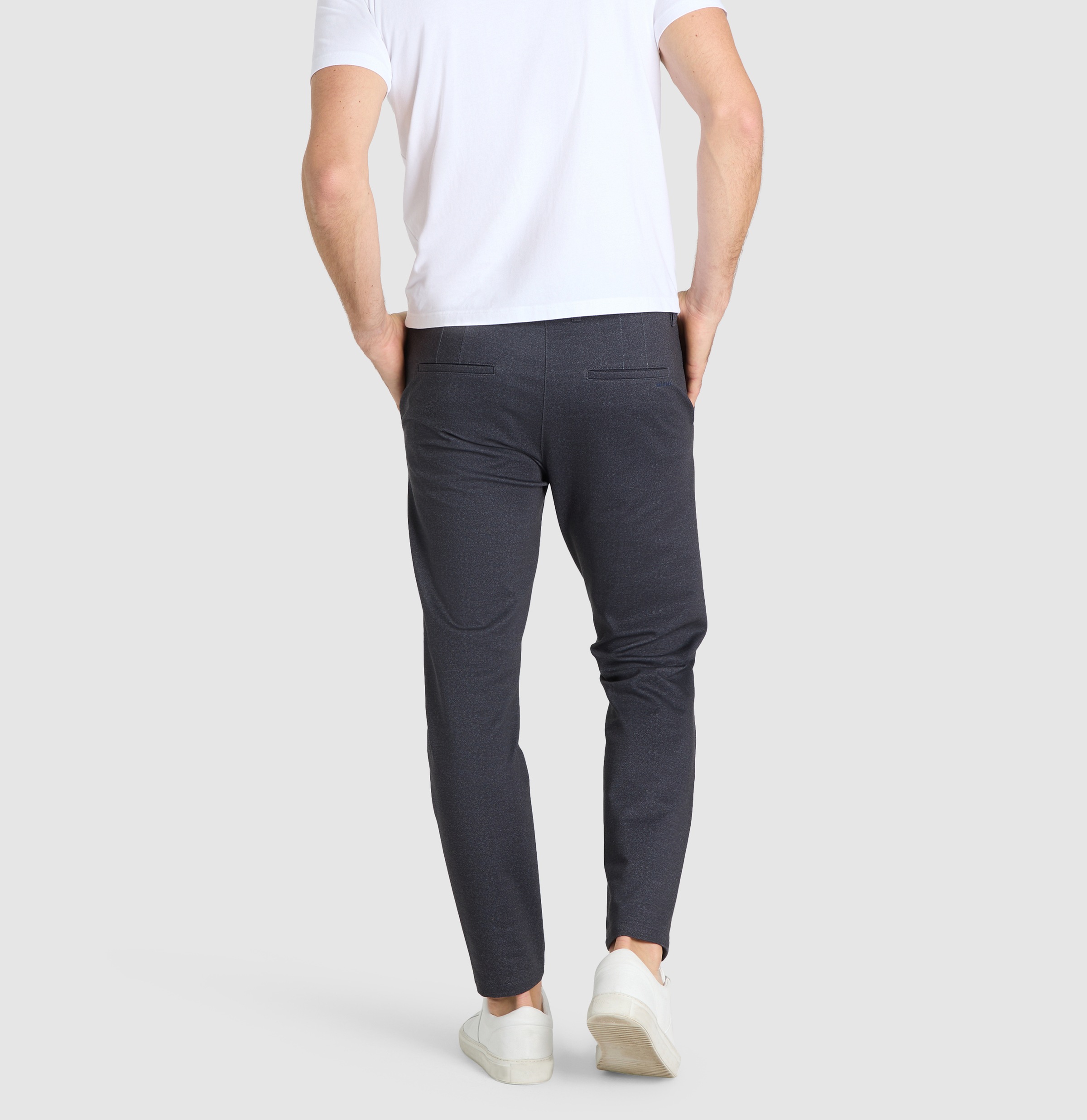 Chinohose MAC "Griffin", Herren, Gr. 33, Länge 30, schwarz indigo printed, Web, Obermaterial: 83% Polyester, 12% Viskose, 5% Elasthan, unifarben, slim fit knöchellang, Hosen Chinohose, mit Taschen 4