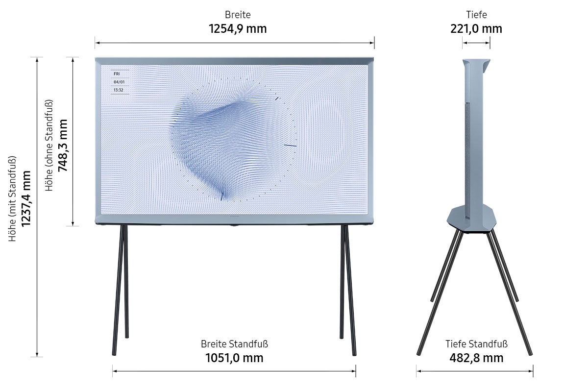 Samsung LED-Fernseher »GQ55LS01BHU«, Smart-TV-Google TV, ikonisches Design, mattes Display, abnehmbare Standfüße