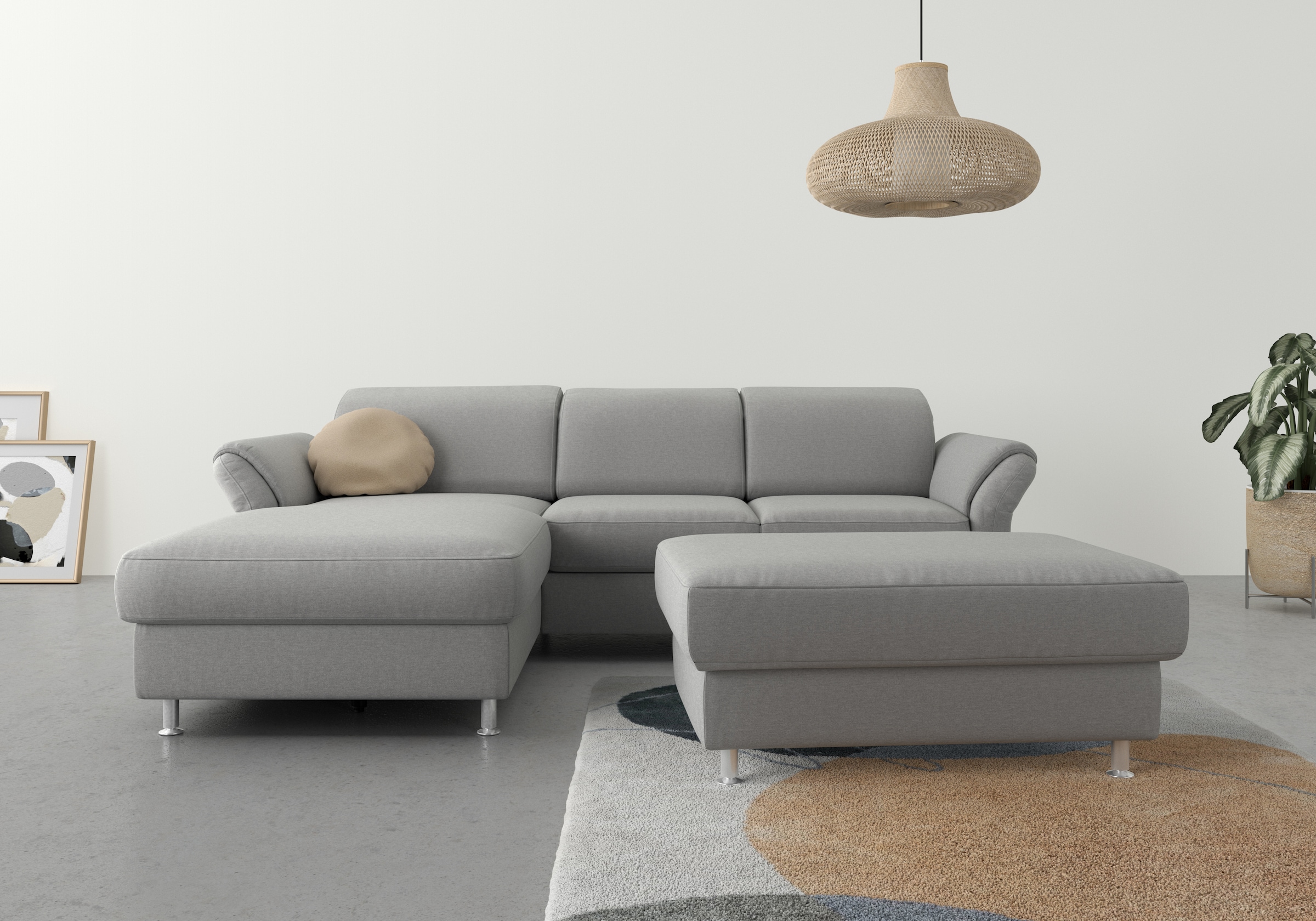 sit&more Ecksofa "Apulia L-Form" wahlweise Schlaffunktion, Bettkasten und Kopf- und Armteilverstellung
