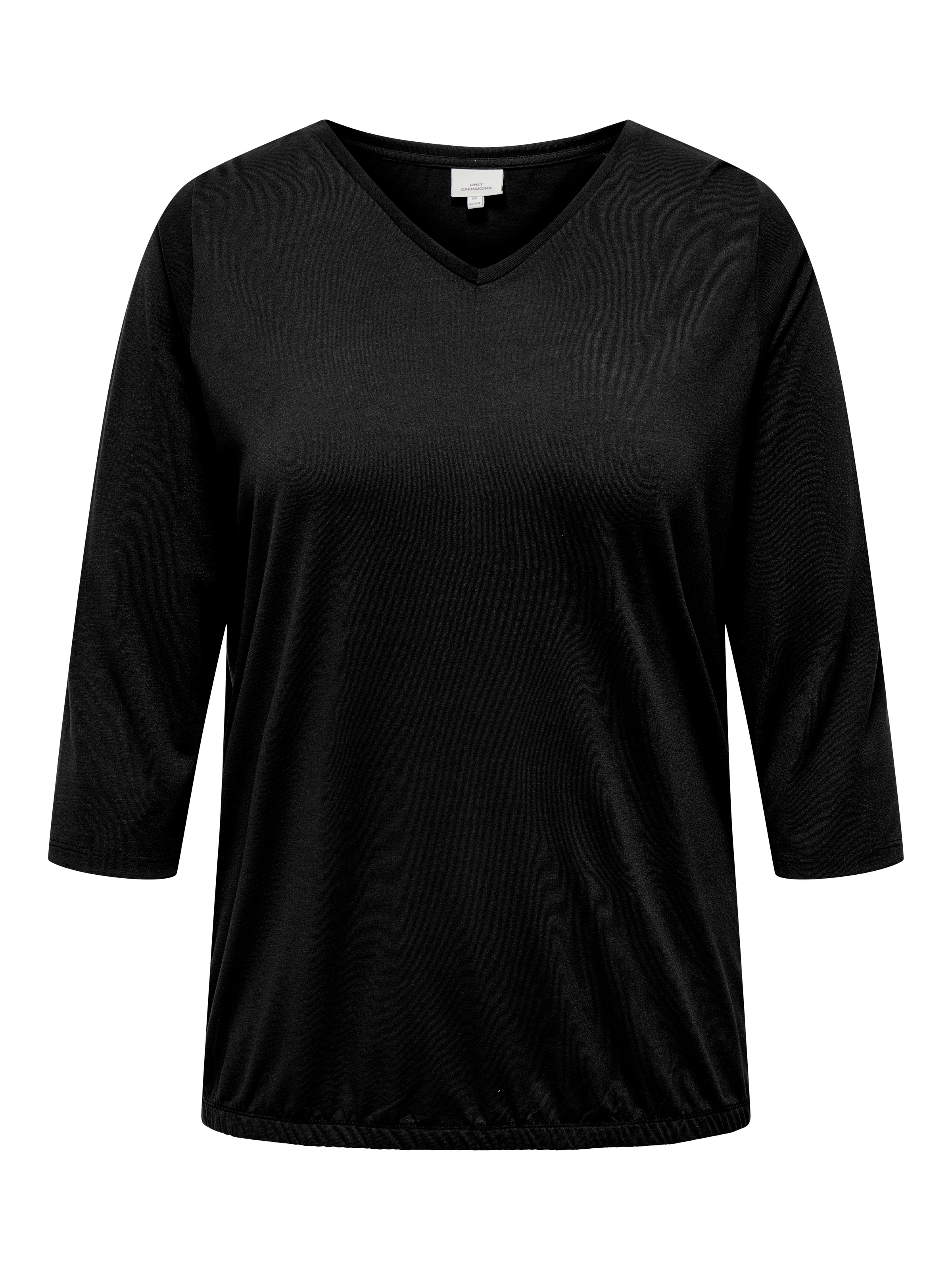 ONLY CARMAKOMA 3/4-Arm-Shirt »CARCARLINNE V-NECK 3/4 TOP JRS BF«